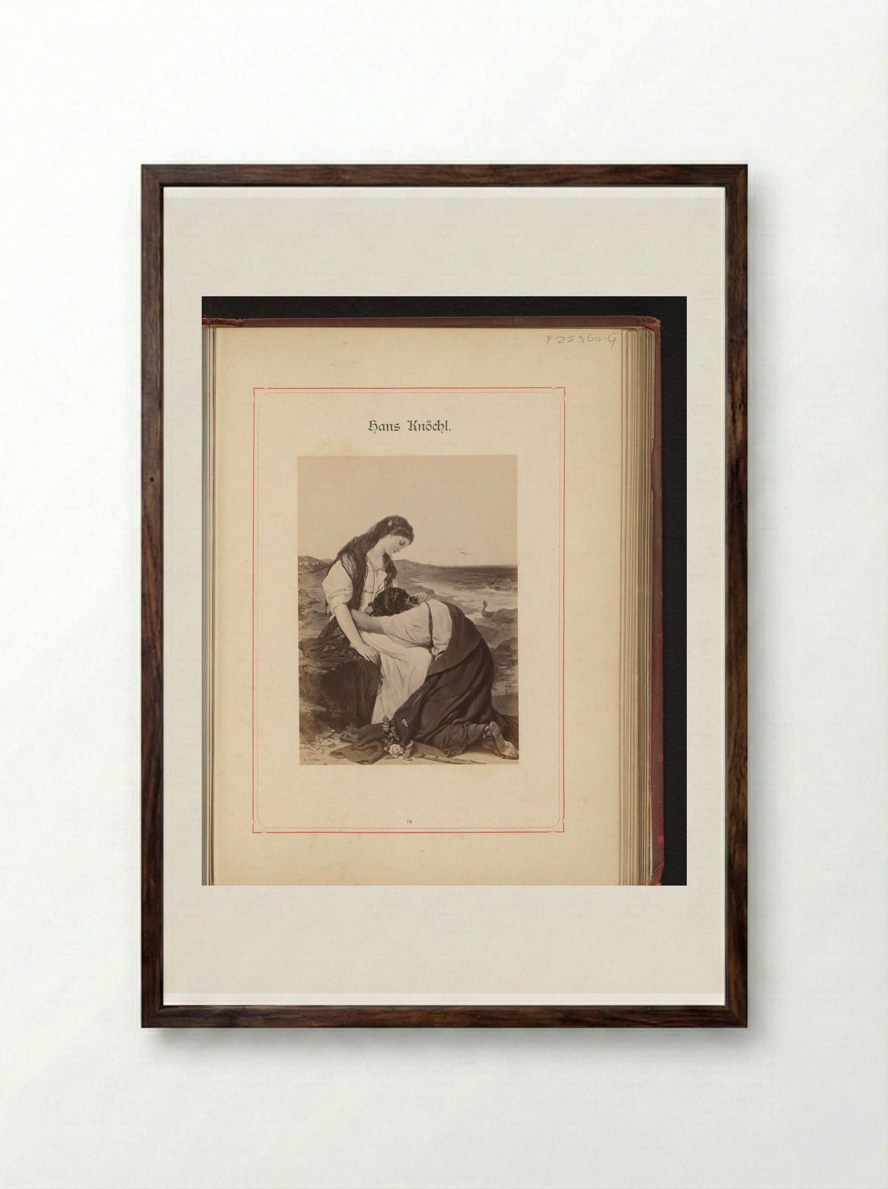 Untitled (Figures by the Shore) - Hans Knöchl - Framed Print Dark Wood