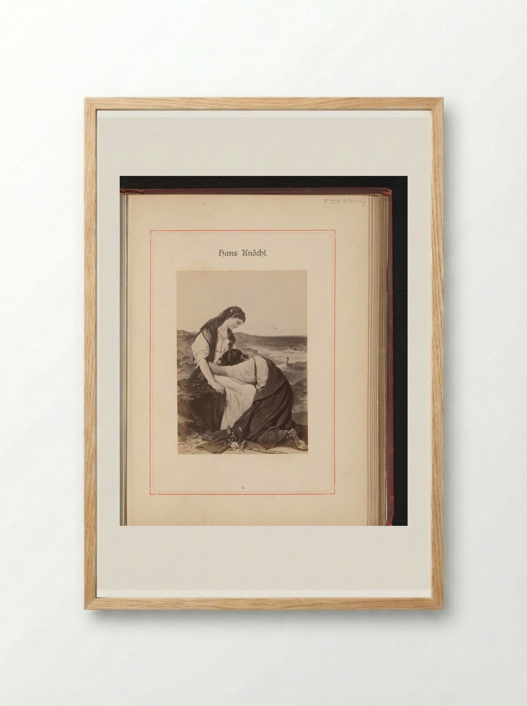 Untitled (Figures by the Shore) - Hans Knöchl - Framed Print Wood