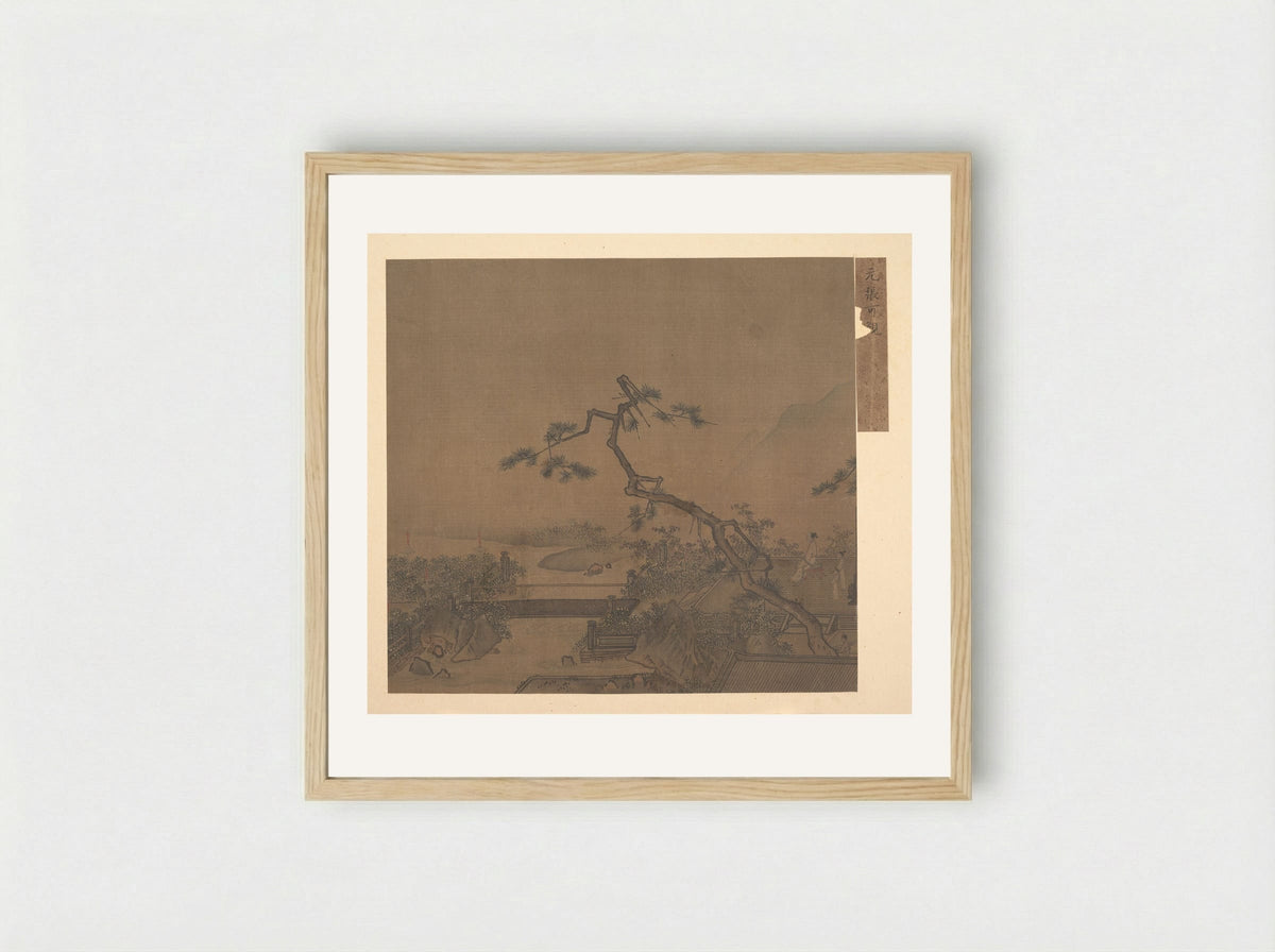 Untitled (Figures on a Terrace) - Fine Art Print - Framed Print Wood