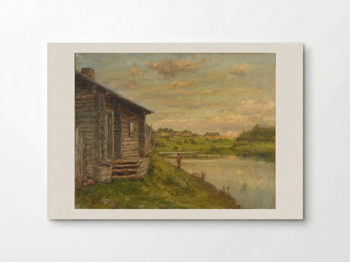 Untitled (Fisherman by a Log Cabin) - Julius Sergius von Klever - Poster