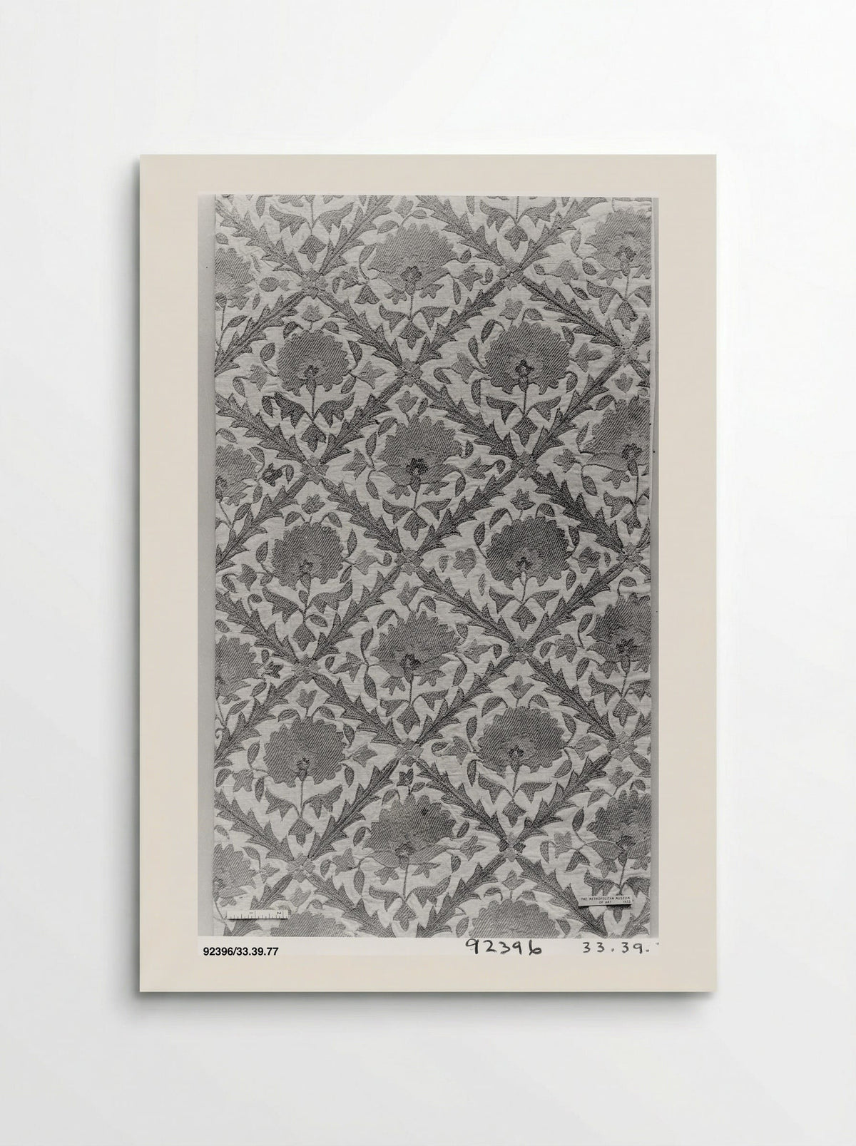 Untitled (Floral Lattice Textile Fragment) - Fine Art Print - Poster