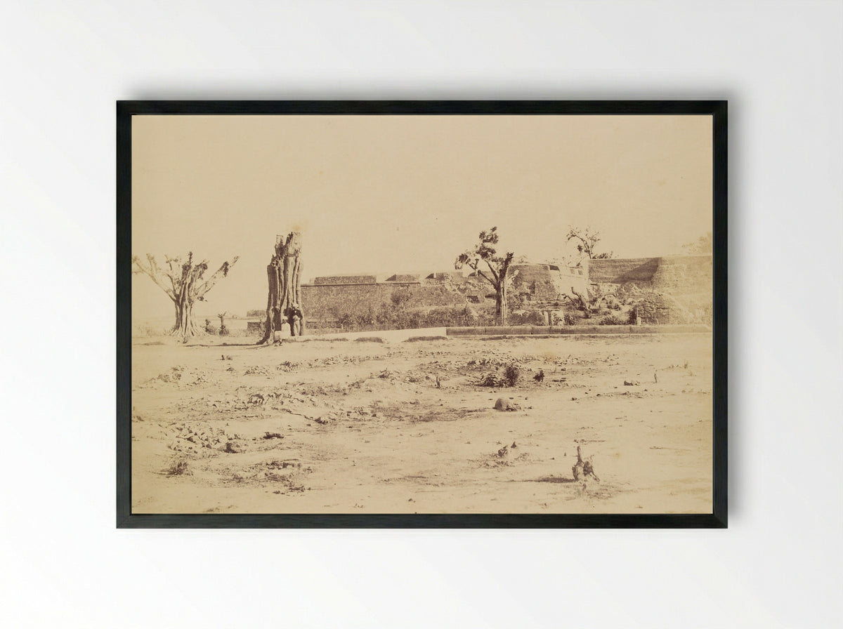 Untitled (Fortification and Figures, Albumen Print) - Fine Art Print - Framed Print Black