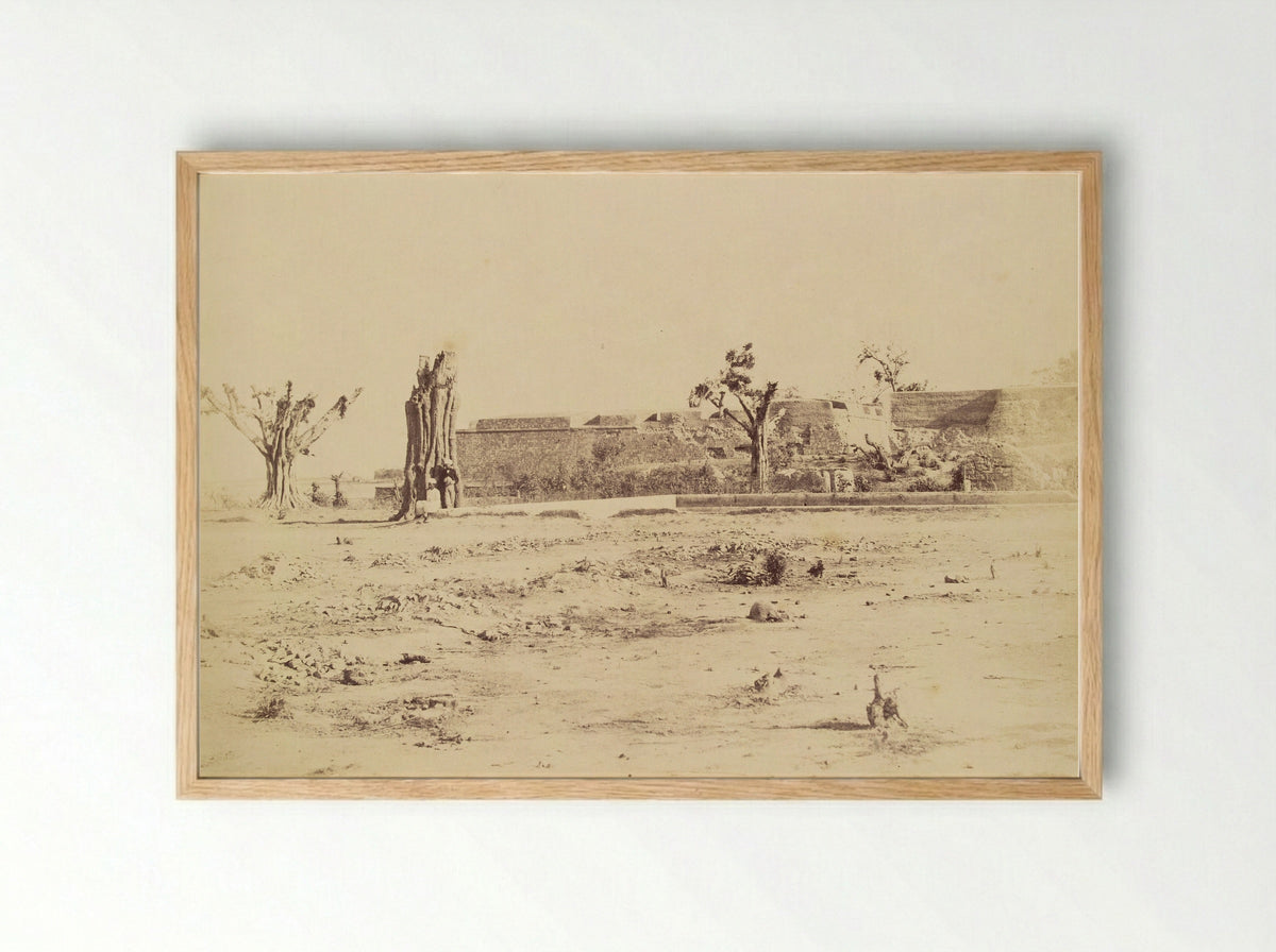 Untitled (Fortification and Figures, Albumen Print) - Fine Art Print - Framed Print Wood