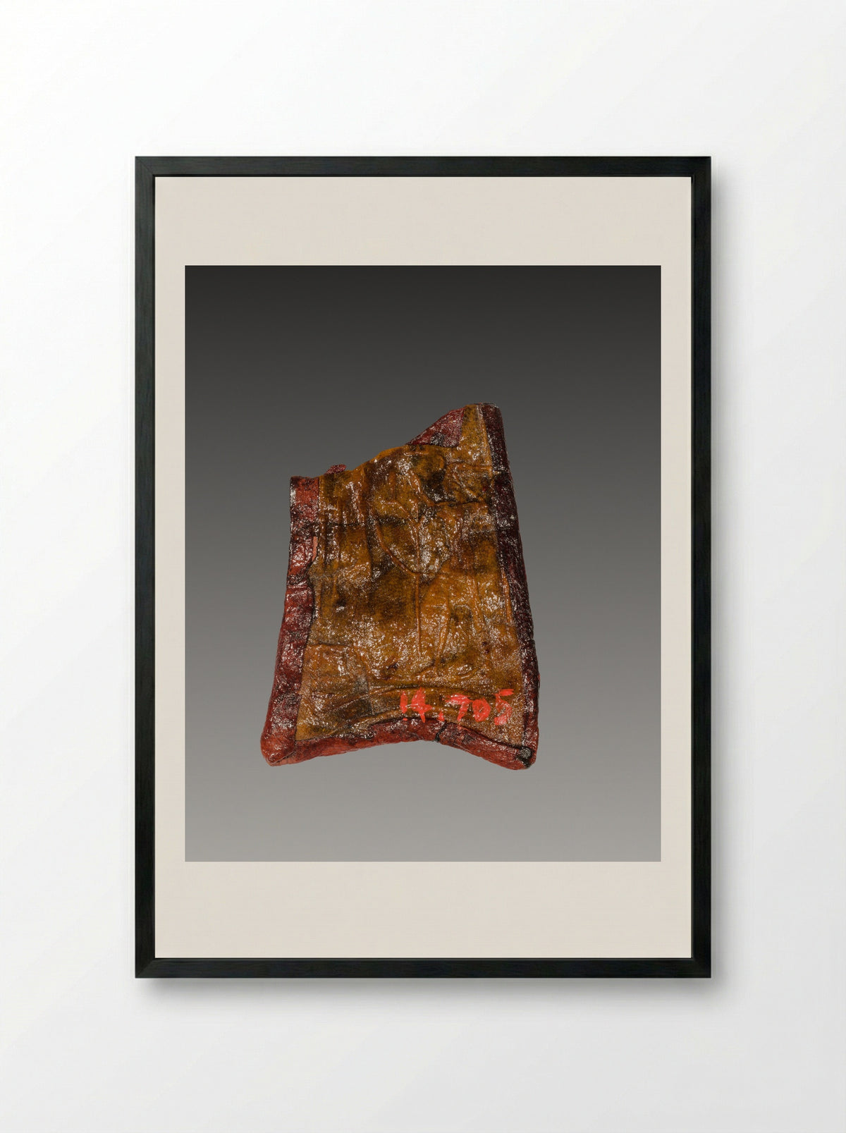 Untitled (Fragment of a Decorative Band, Leather) - Fine Art Print - Framed Print Black