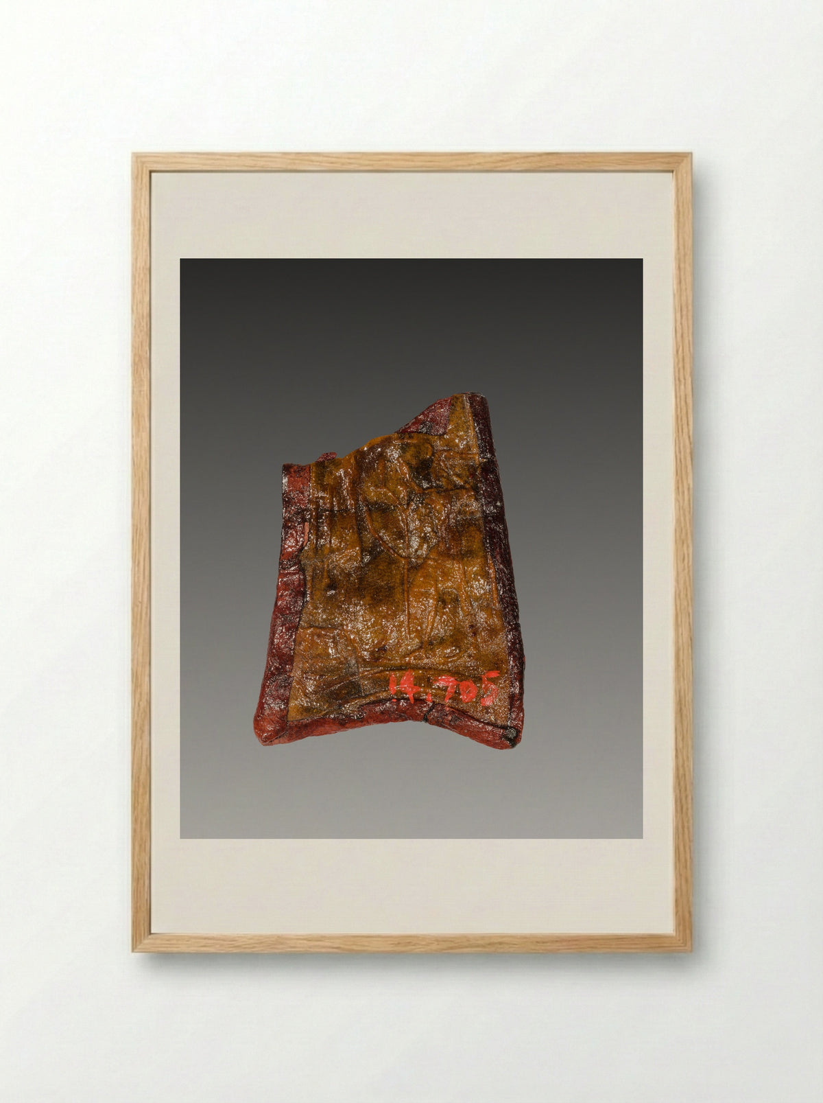Untitled (Fragment of a Decorative Band, Leather) - Fine Art Print - Framed Print Wood