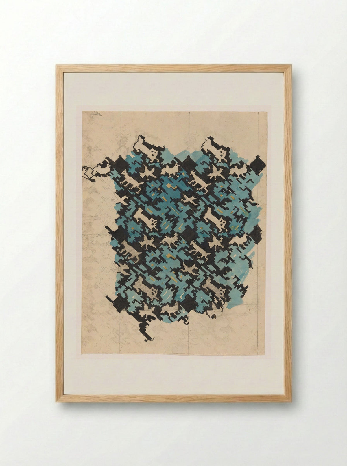 Untitled (Geometric Animal Pattern) - Roelf Gerbrands - Framed Print Wood