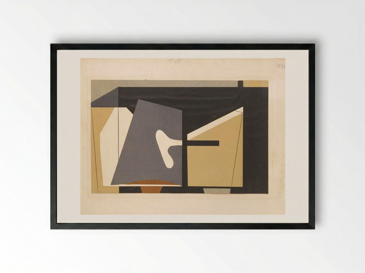 Untitled (Geometric Composition, 1936) - Balcomb Greene - Framed Print Black
