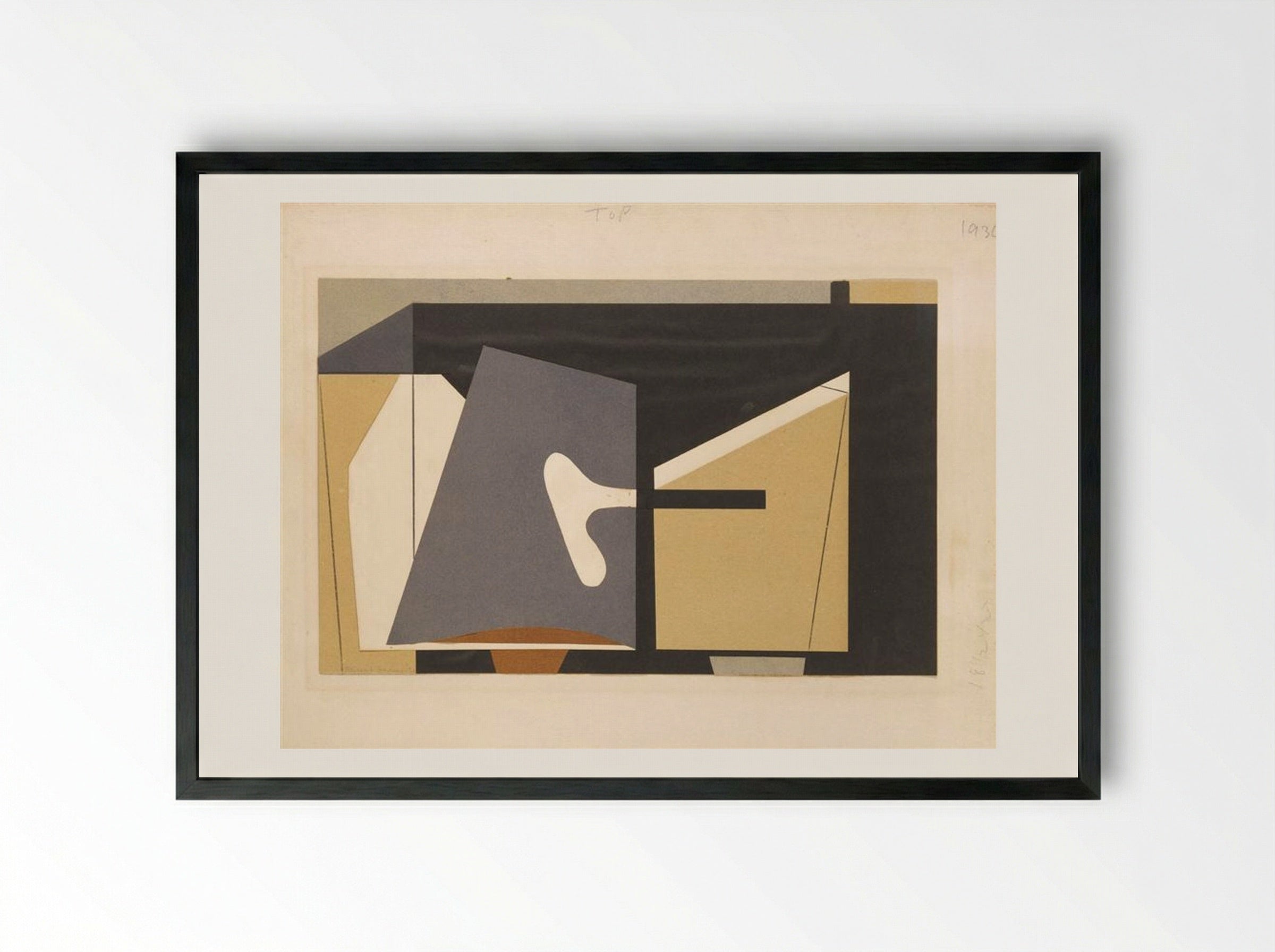Untitled (Geometric Composition, 1936) - Balcomb Greene - Framed Print Black