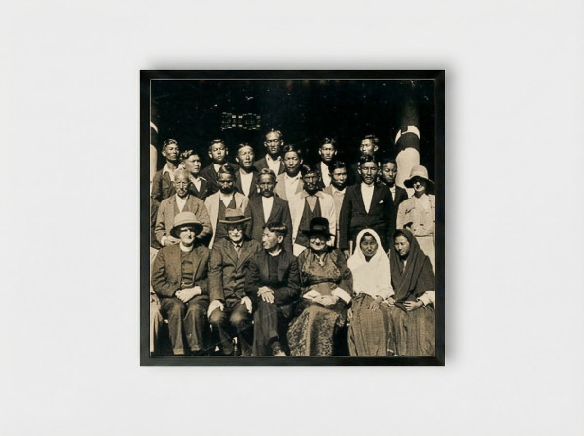 Untitled (Group Portrait of Missionaries and Local Residents) - John Graham (I) - Framed Print Black