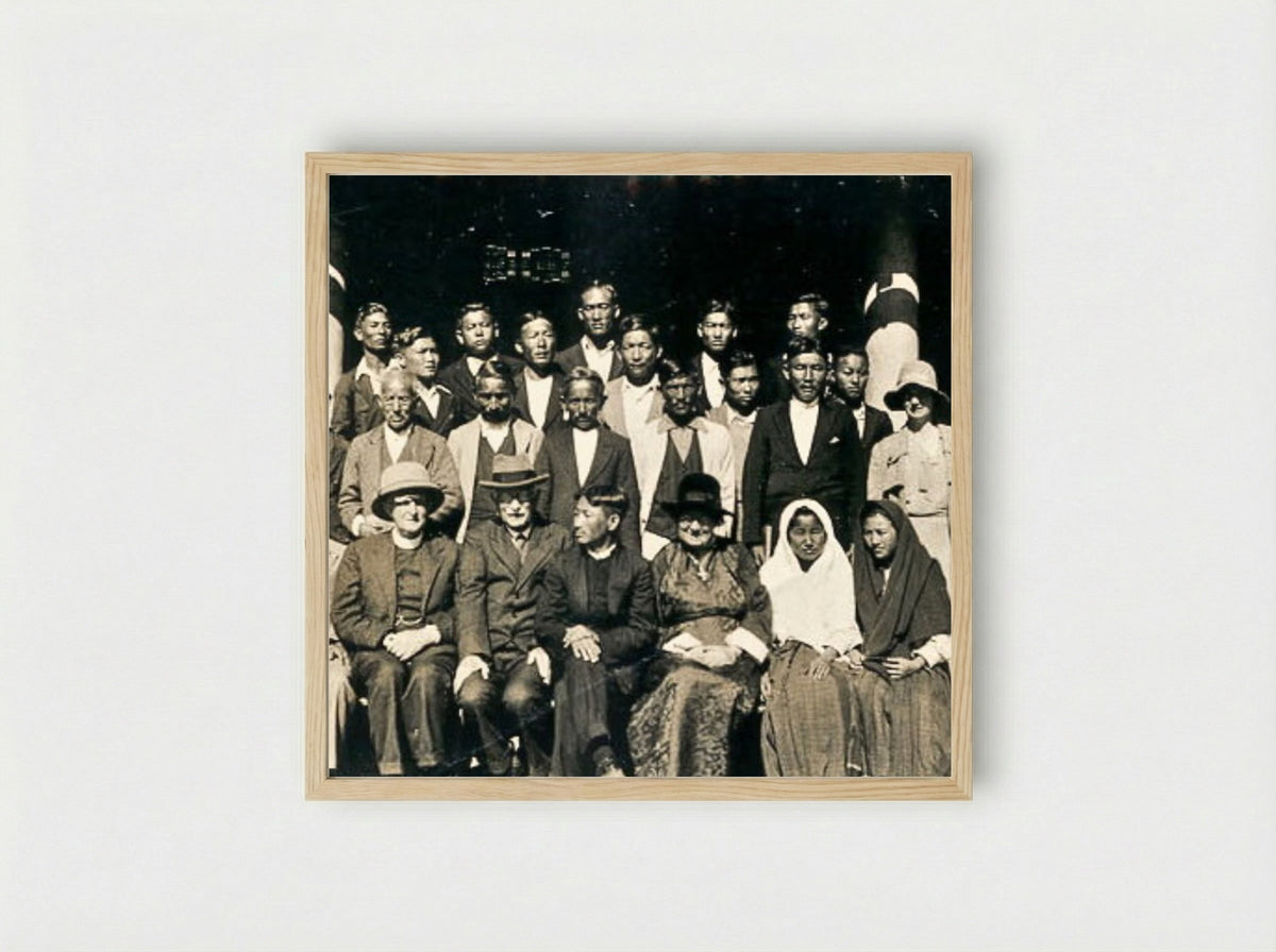 Untitled (Group Portrait of Missionaries and Local Residents) - John Graham (I) - Framed Print Wood
