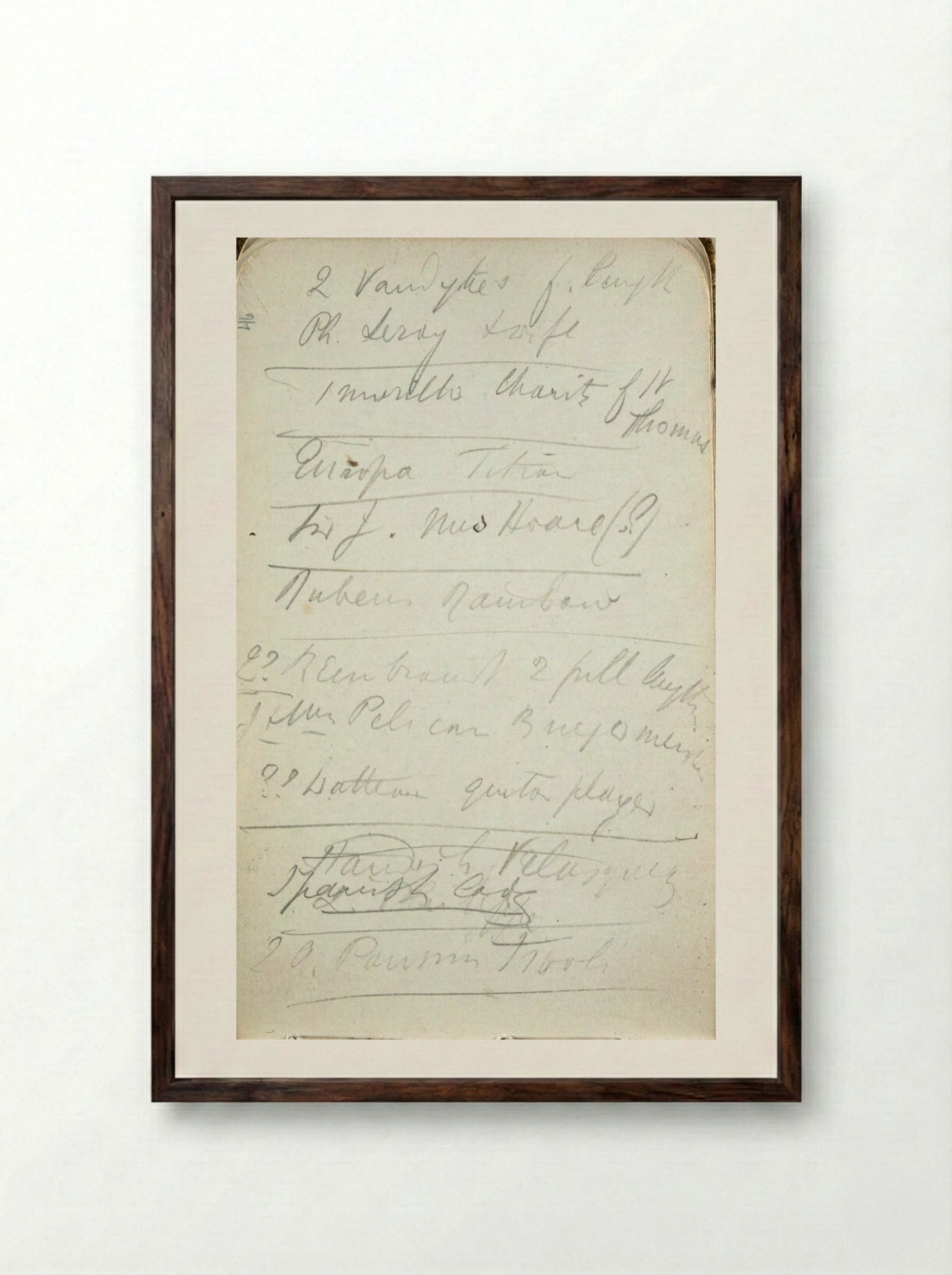 Untitled (Handwritten Inscription) - Frederic Leighton - Framed Print Dark Wood