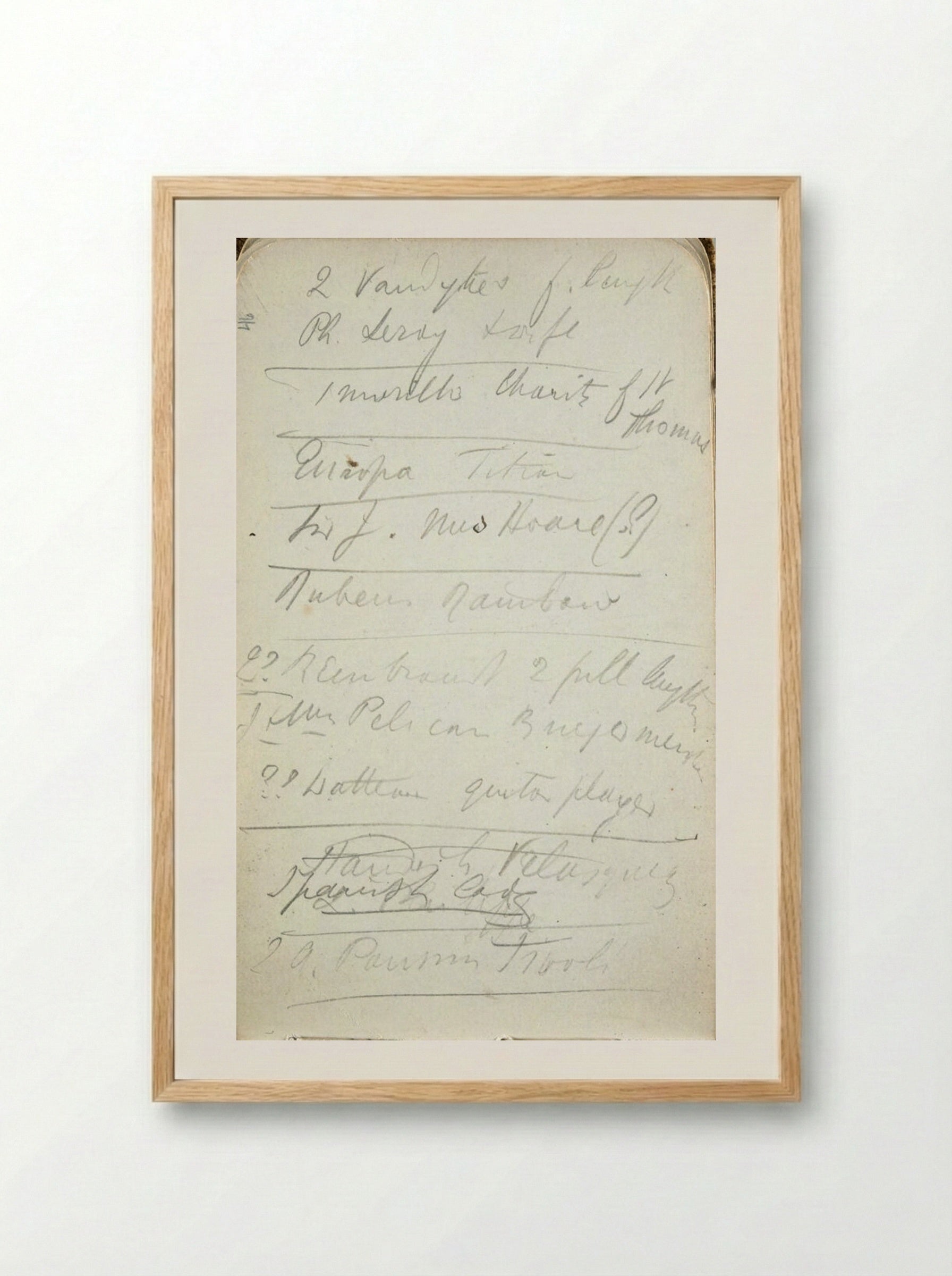 Untitled (Handwritten Inscription) - Frederic Leighton - Framed Print Wood