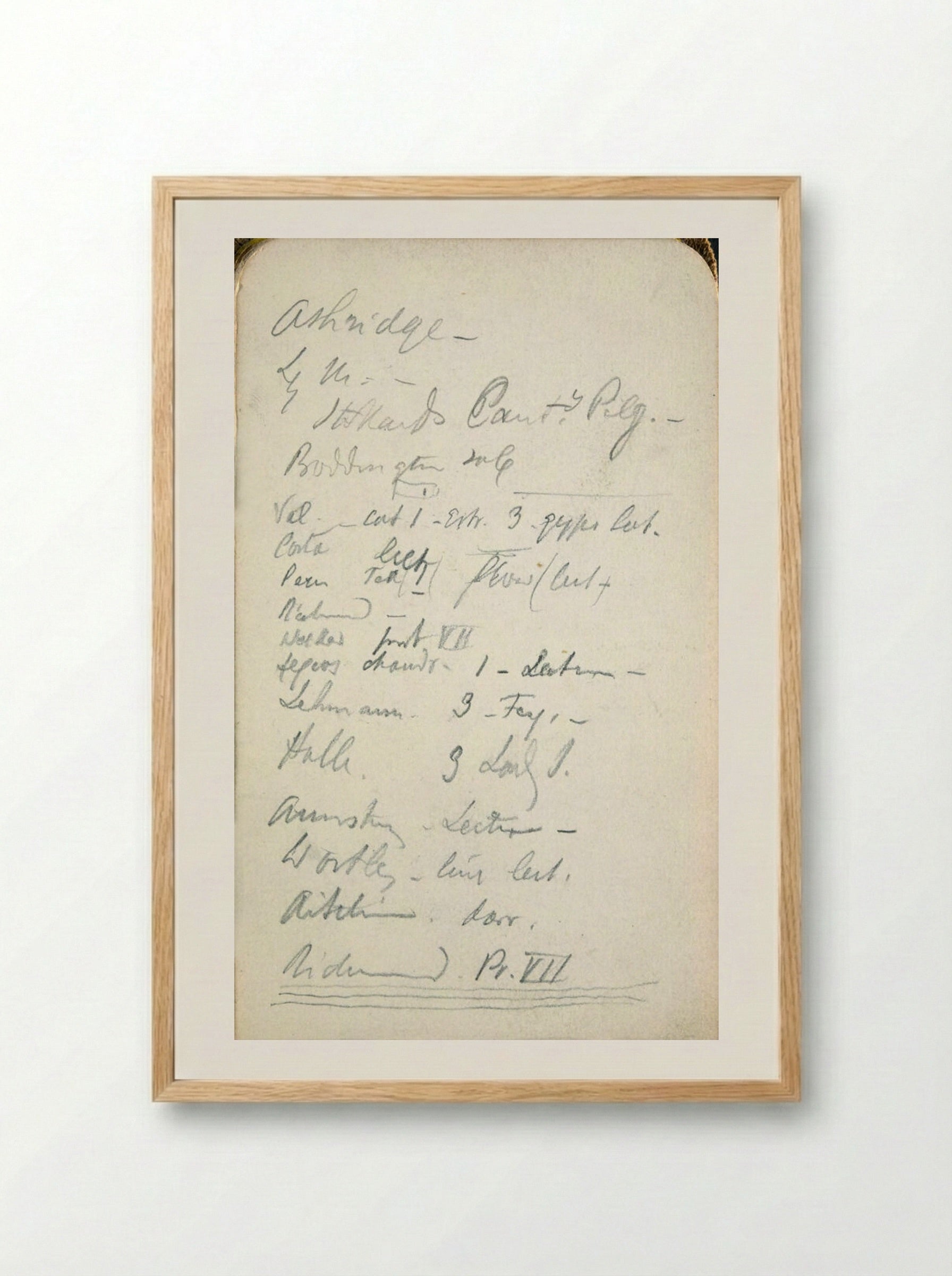Untitled (Handwritten Inscription) - Frederic Leighton - Framed Print Wood