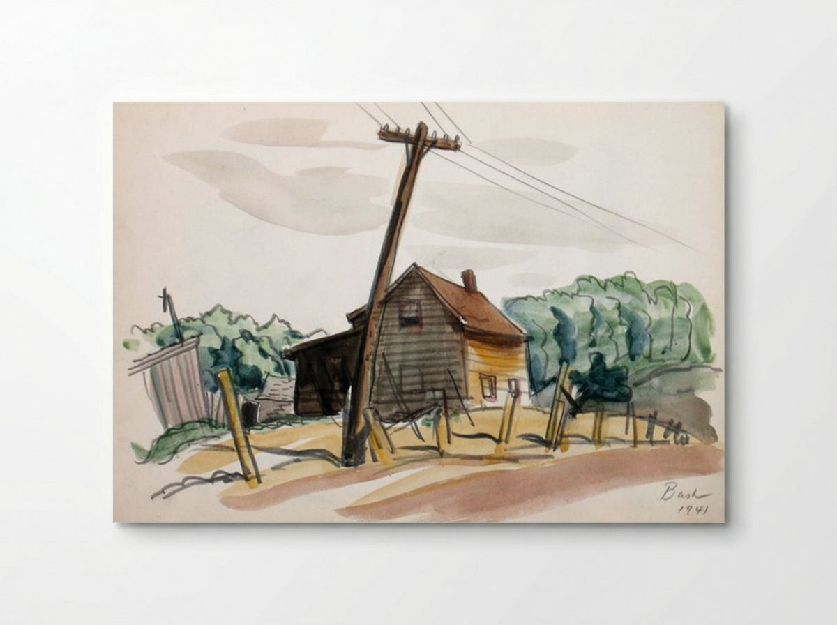 Untitled (House and Telephone Pole) - Jack Bush - Poster