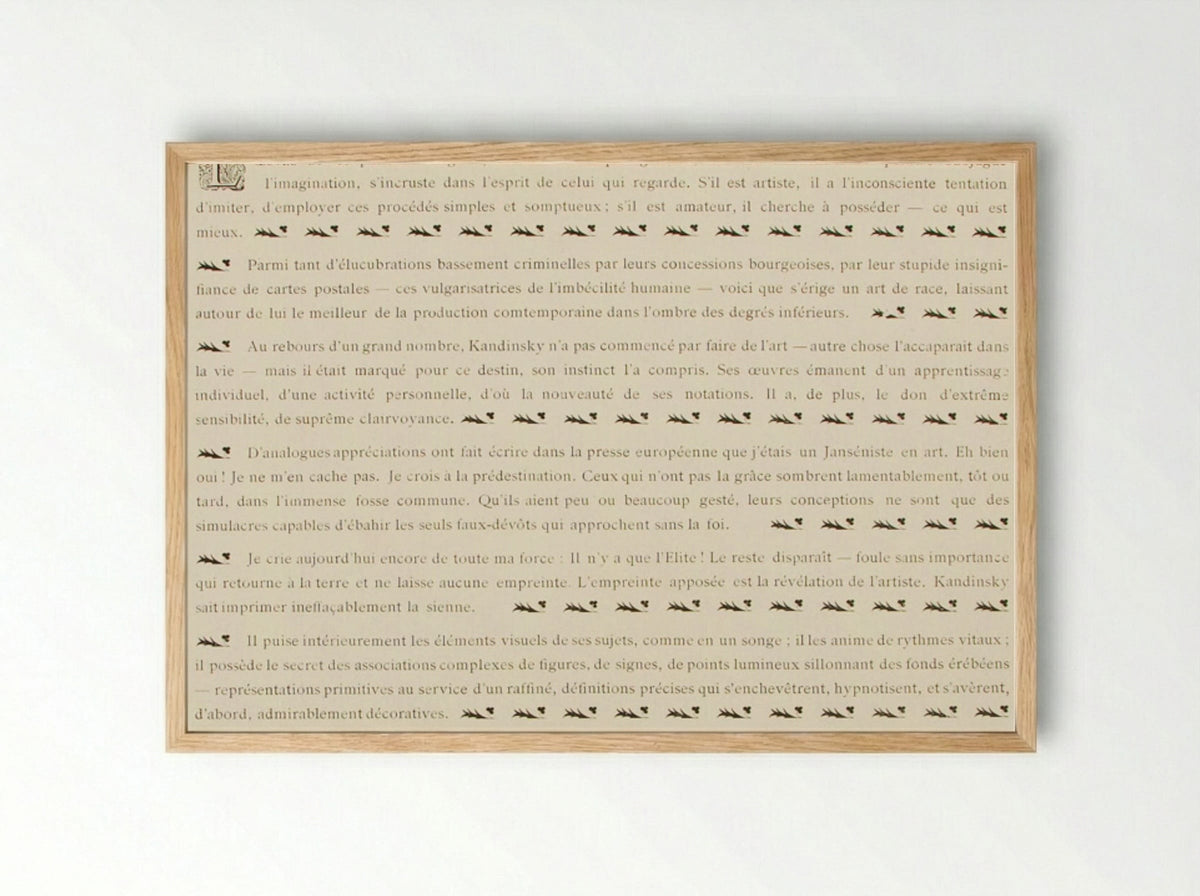 Untitled (Introduction Page) - Wassily Kandinsky - Framed Print Wood