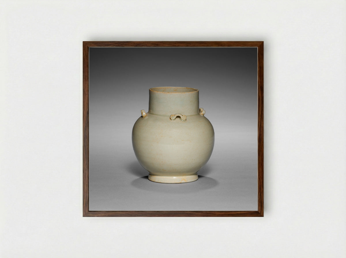 Untitled (Jar with Lug Handles) - Fine Art Print - Framed Print Dark Wood