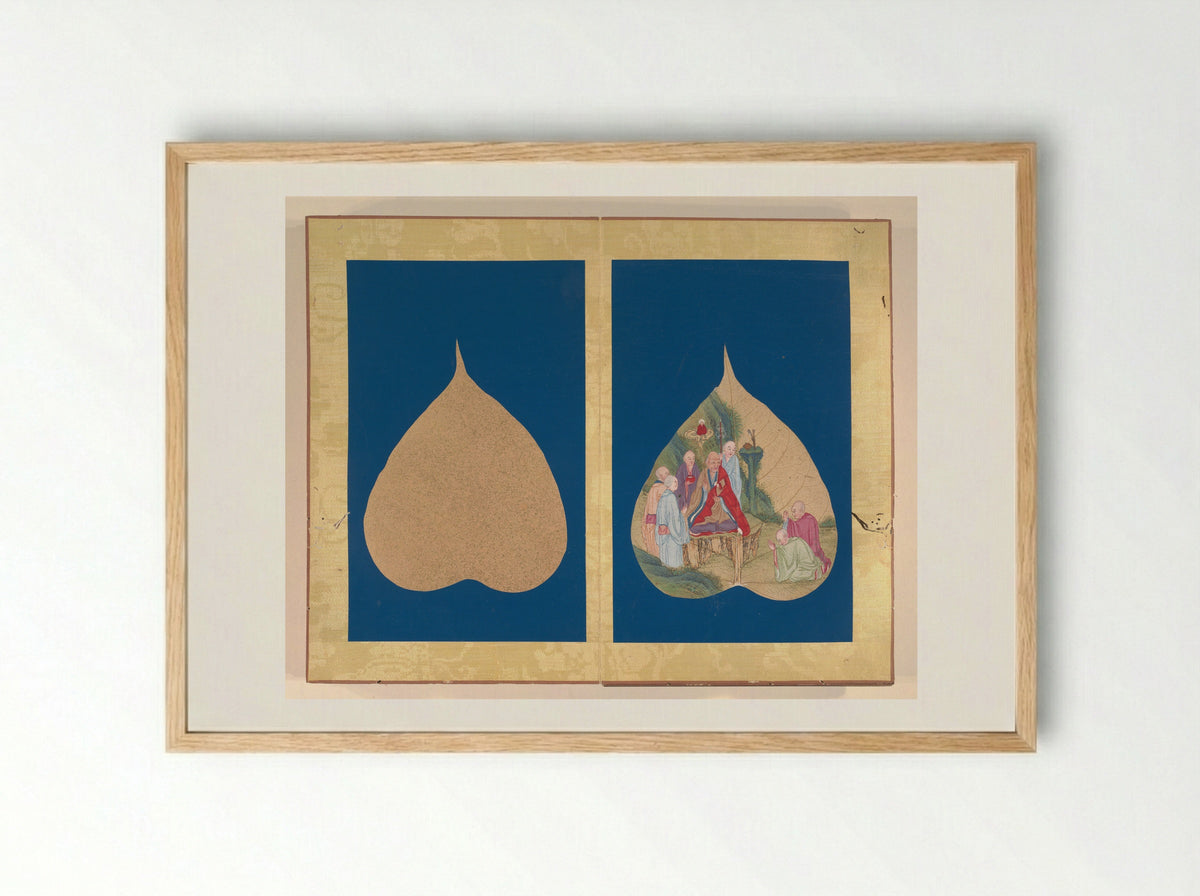 Untitled (Luohans on Bodhi Leaf) - Fine Art Print - Framed Print Wood