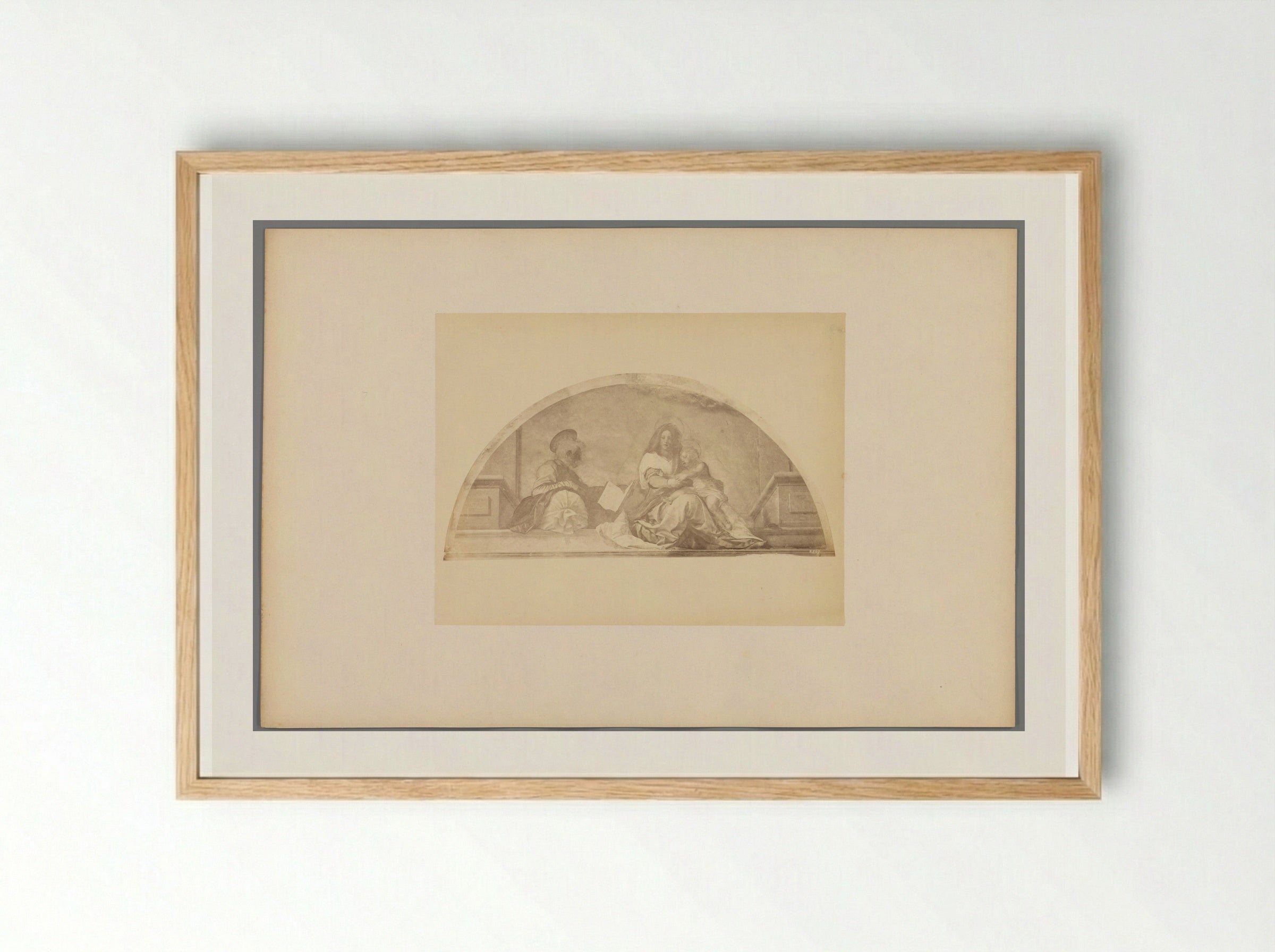 Untitled (Madonna and Child with a Saint) - Fratelli Alinari - Framed Print Wood