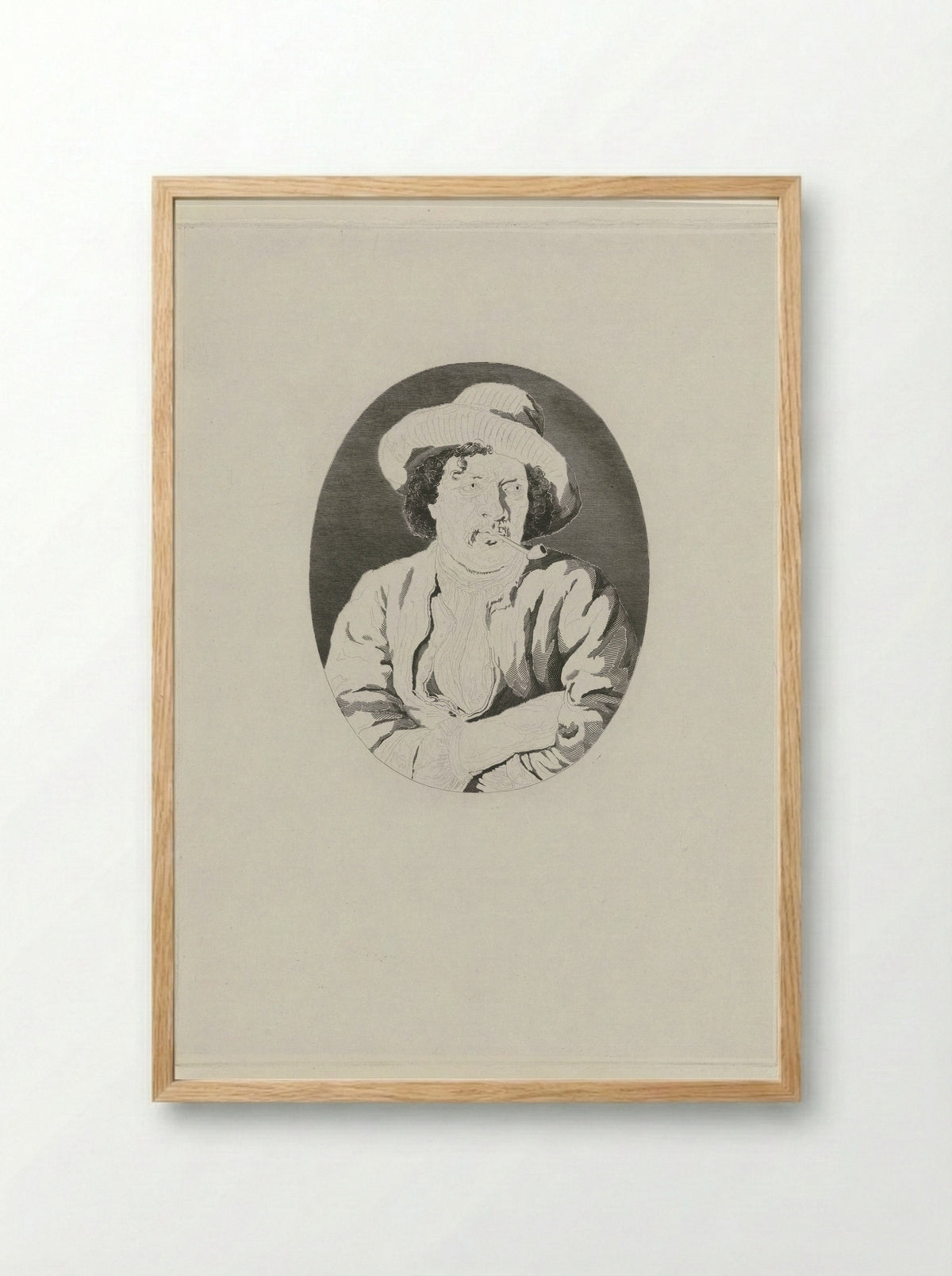 Untitled (Man Smoking a Pipe) - Johannes Philippus Lange - Framed Print Wood