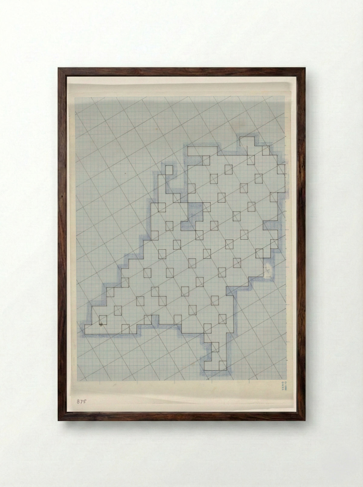 Untitled (Map of the Netherlands) - Reinjan Mulder - Framed Print Dark Wood