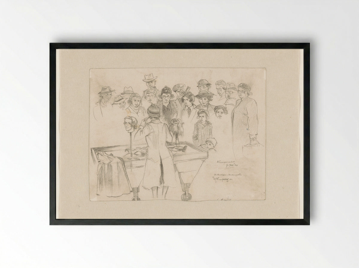 Untitled (Market Scene) - Sykupany - Framed Print Black