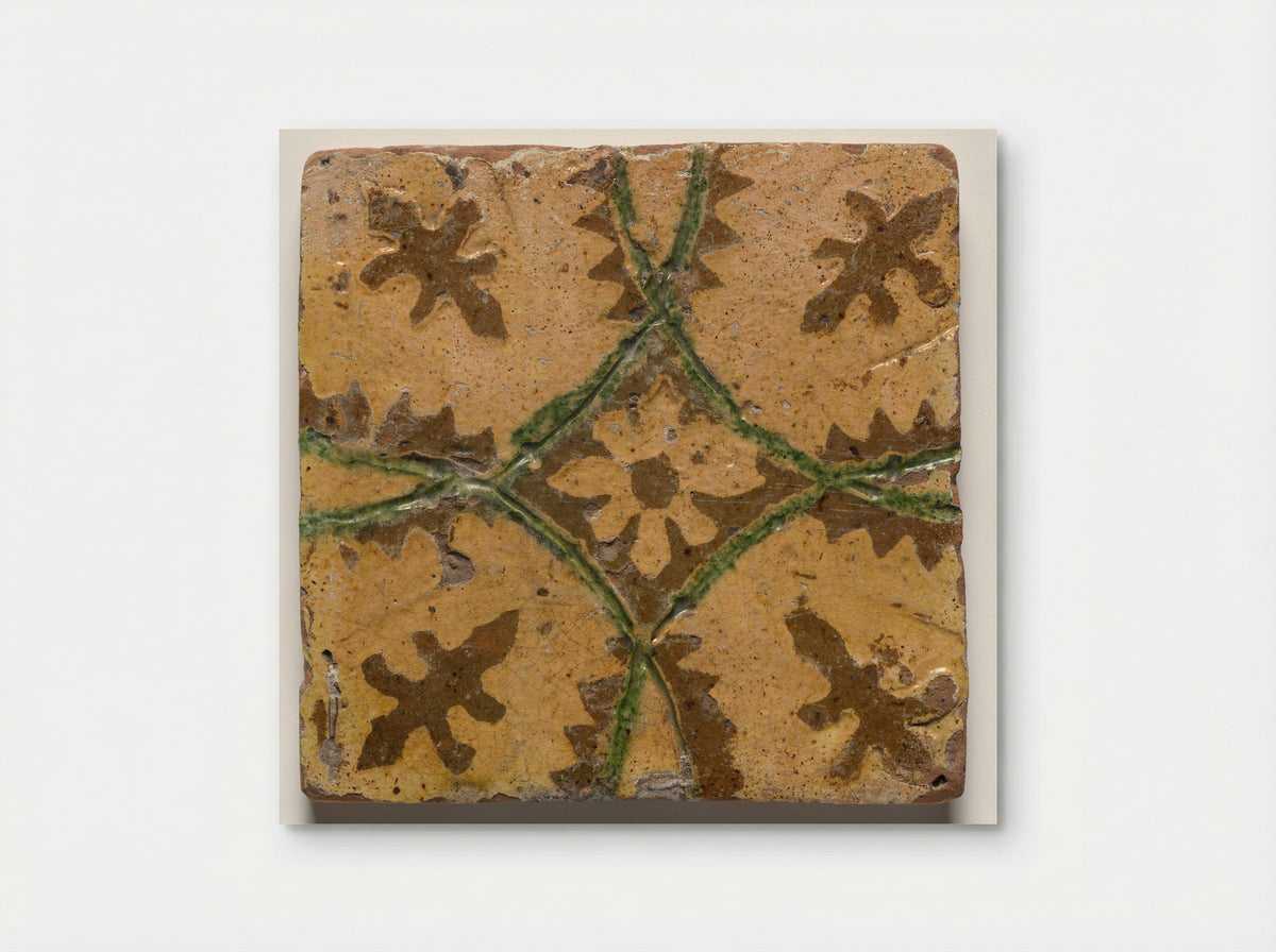 Untitled (Medieval Floor Tile with Floral Motif) - Fine Art Print - Poster