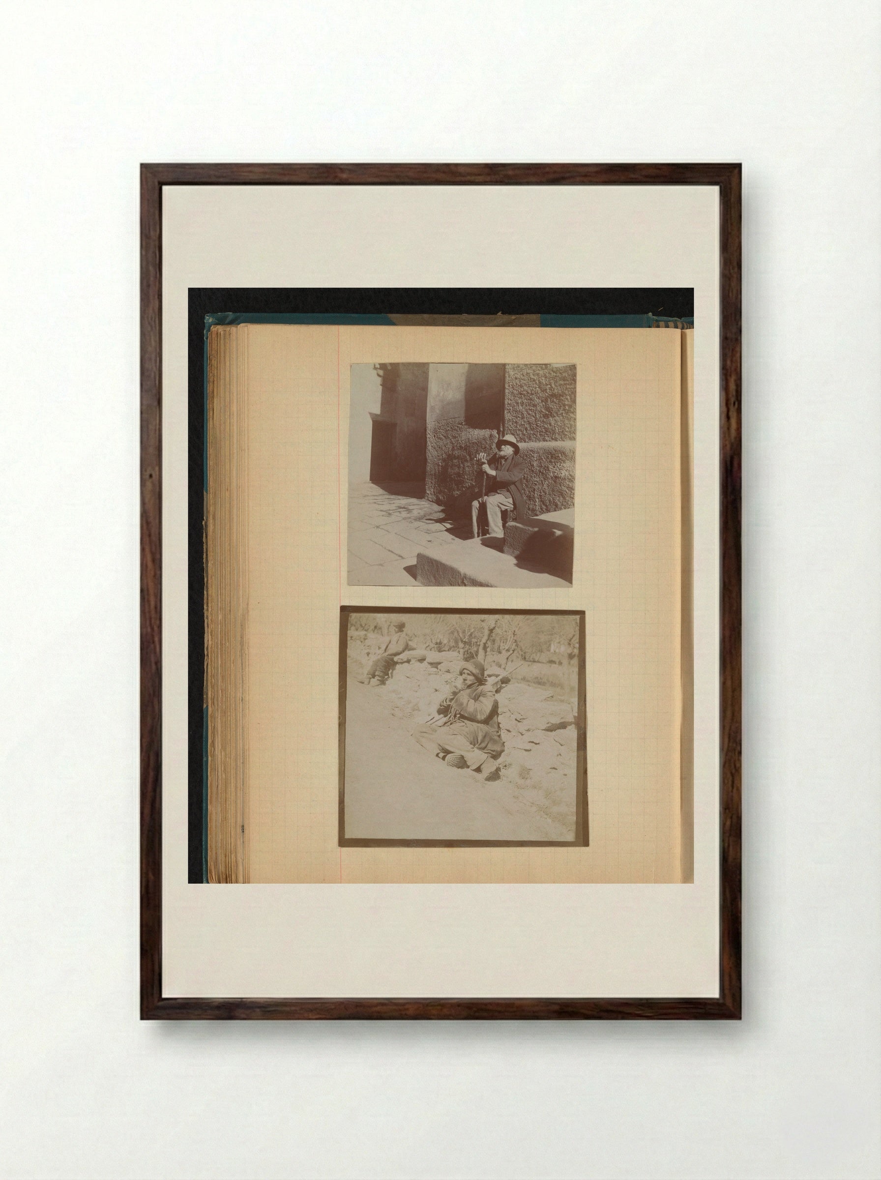 Untitled (Men on the Street in Ajaccio, Corsica) - Théodore van Lelyveld - Framed Print Dark Wood