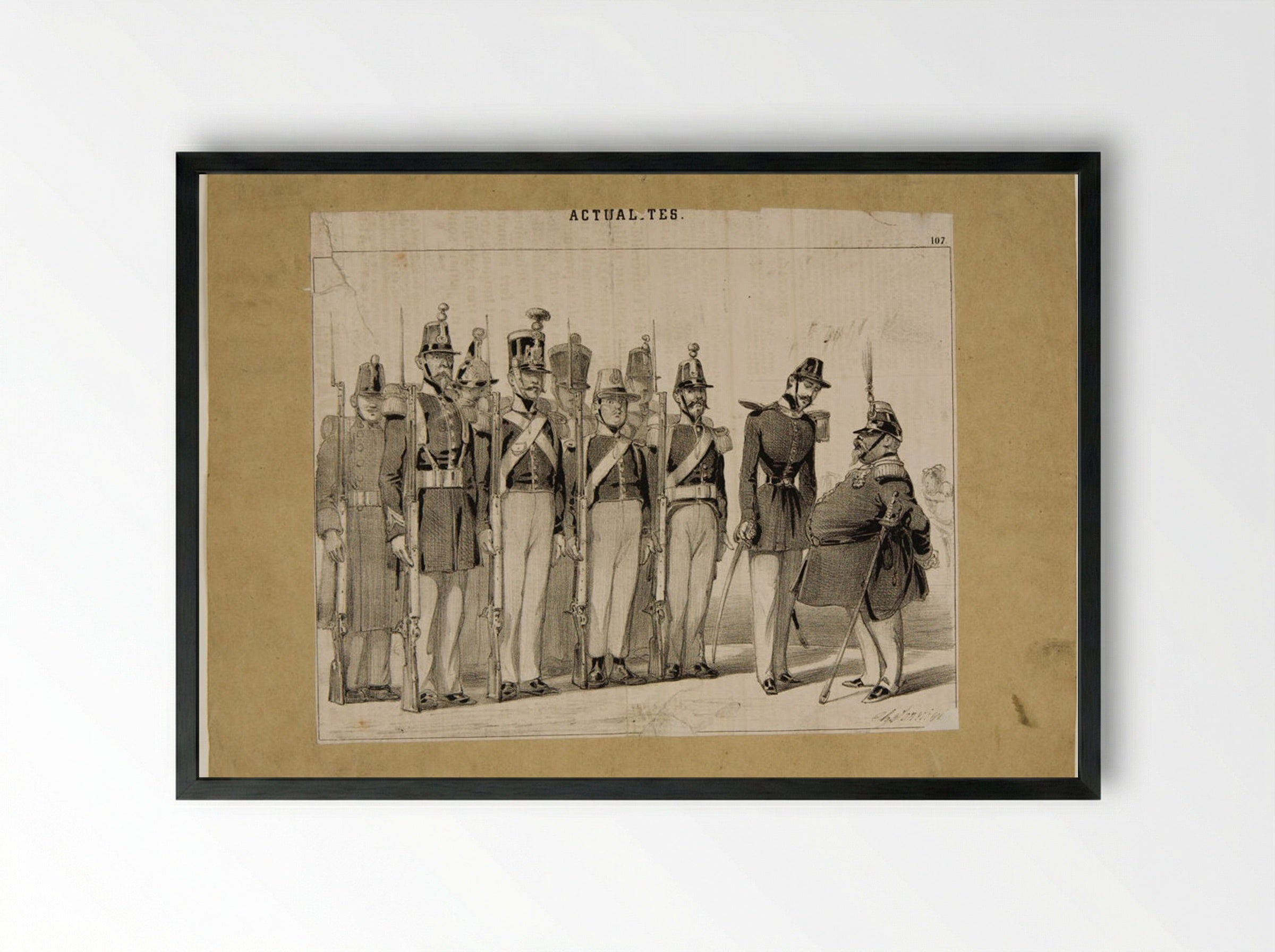 Untitled (Military Inspection) - Charles Vernier - Framed Print Black