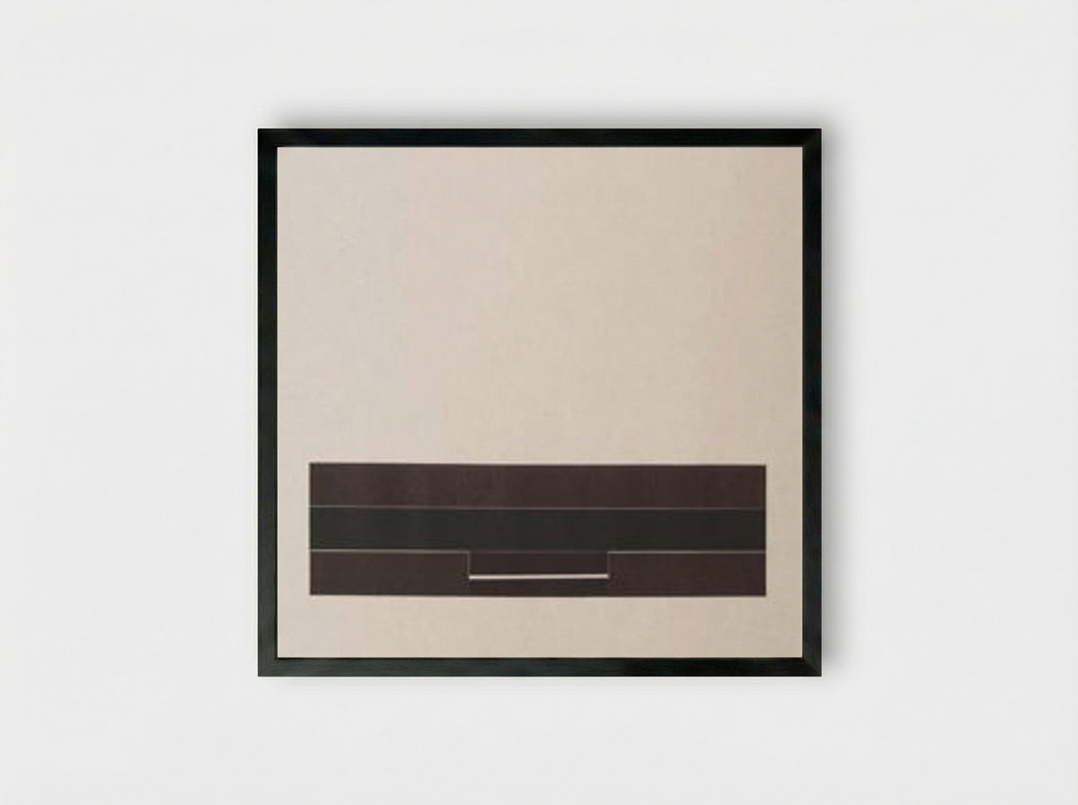 Untitled (Minimalist Geometric Study) - Solis Prints - Framed Print Black
