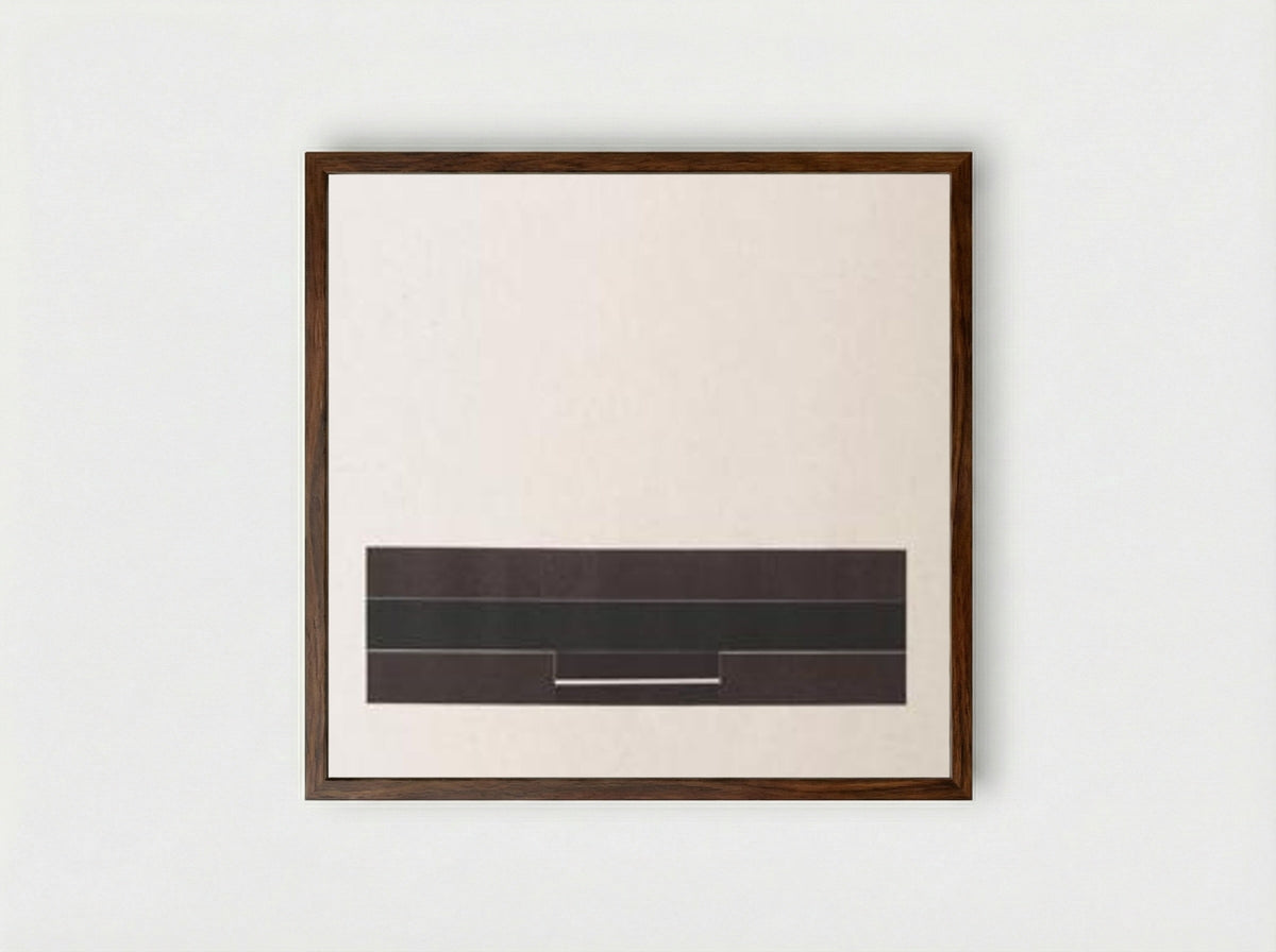 Untitled (Minimalist Geometric Study) - Solis Prints - Framed Print Dark Wood