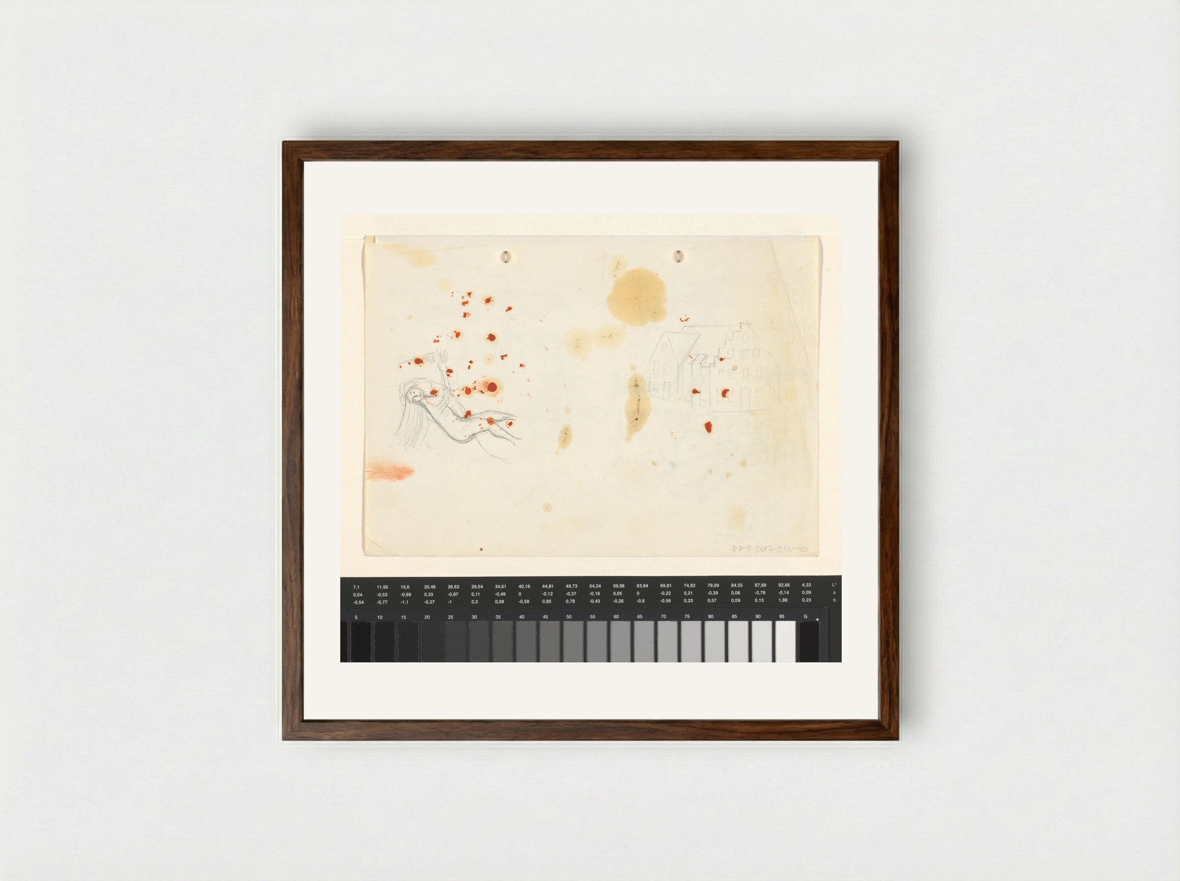 Untitled (Nude Figure and Building Facade) - Willem Westbroek - Framed Print Dark Wood
