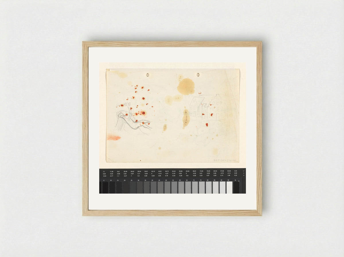 Untitled (Nude Figure and Building Facade) - Willem Westbroek - Framed Print Wood