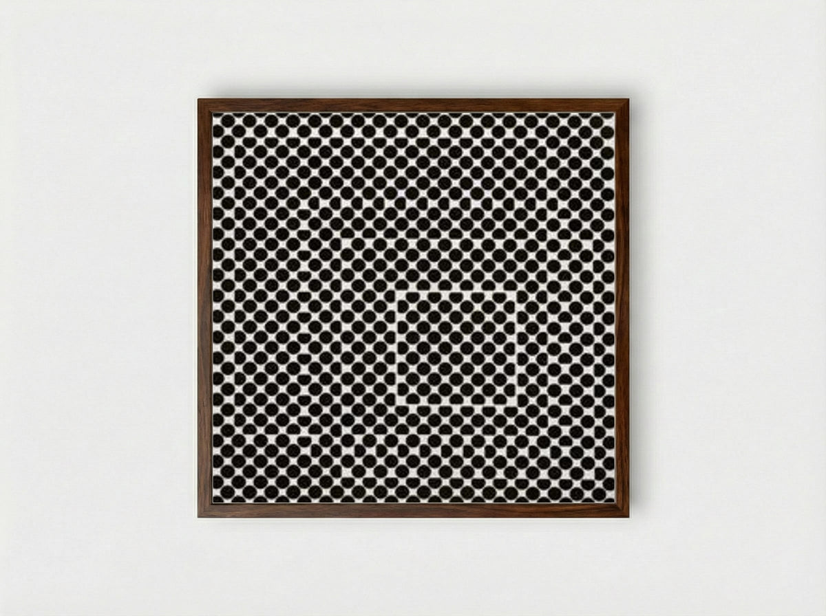 Untitled (Optical Pattern) - Victor Vasarely - Framed Print Dark Wood