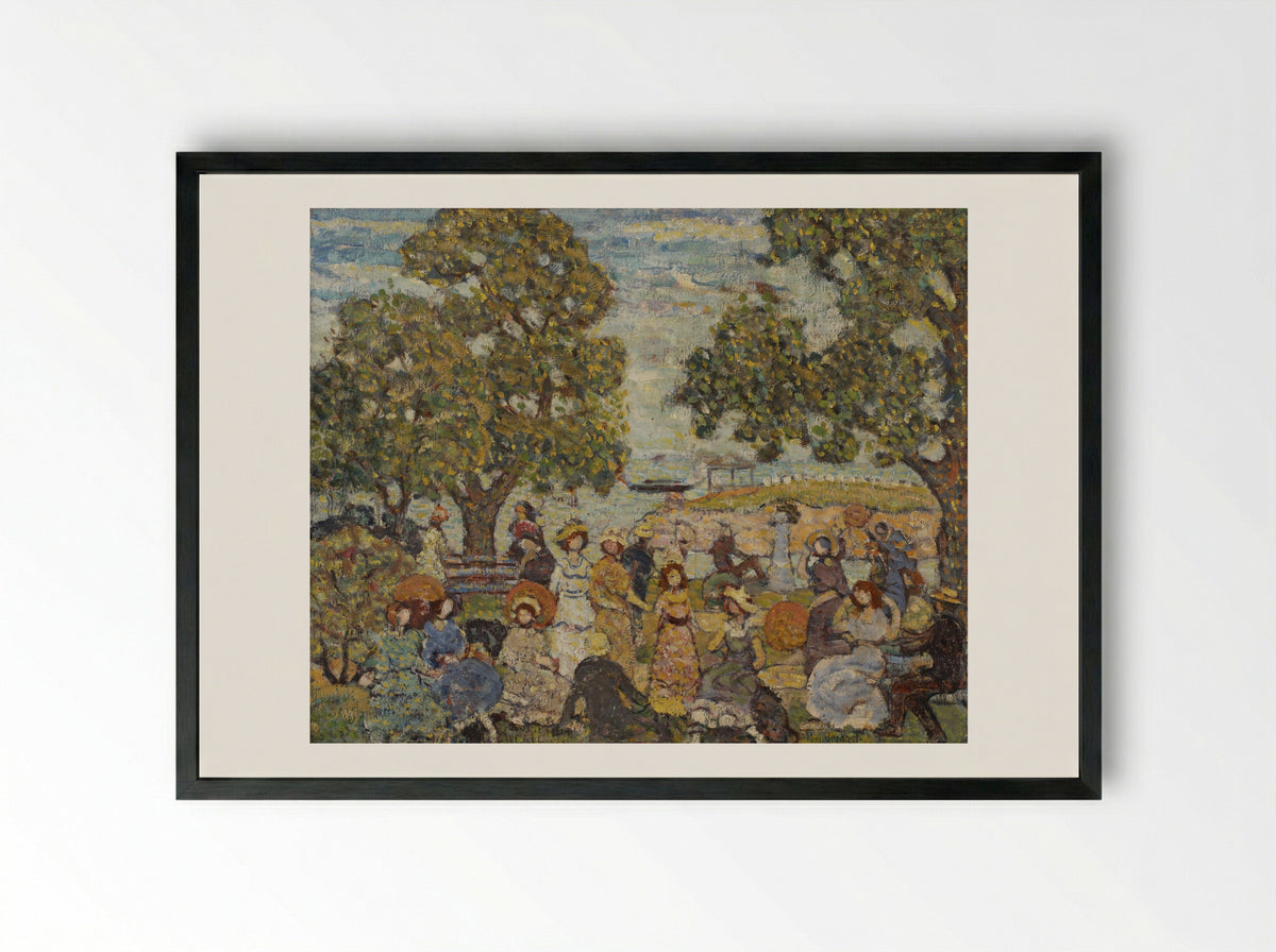 Untitled (Park Scene with Figures) - Maurice Brazil Prendergast - Framed Print Black