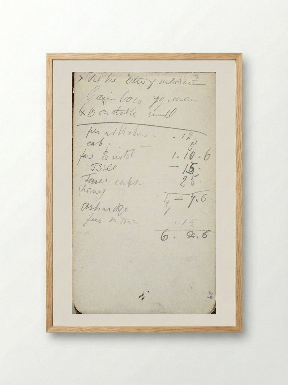 Untitled (Personal Ledger and Notes) - Frederic Leighton - Framed Print Wood