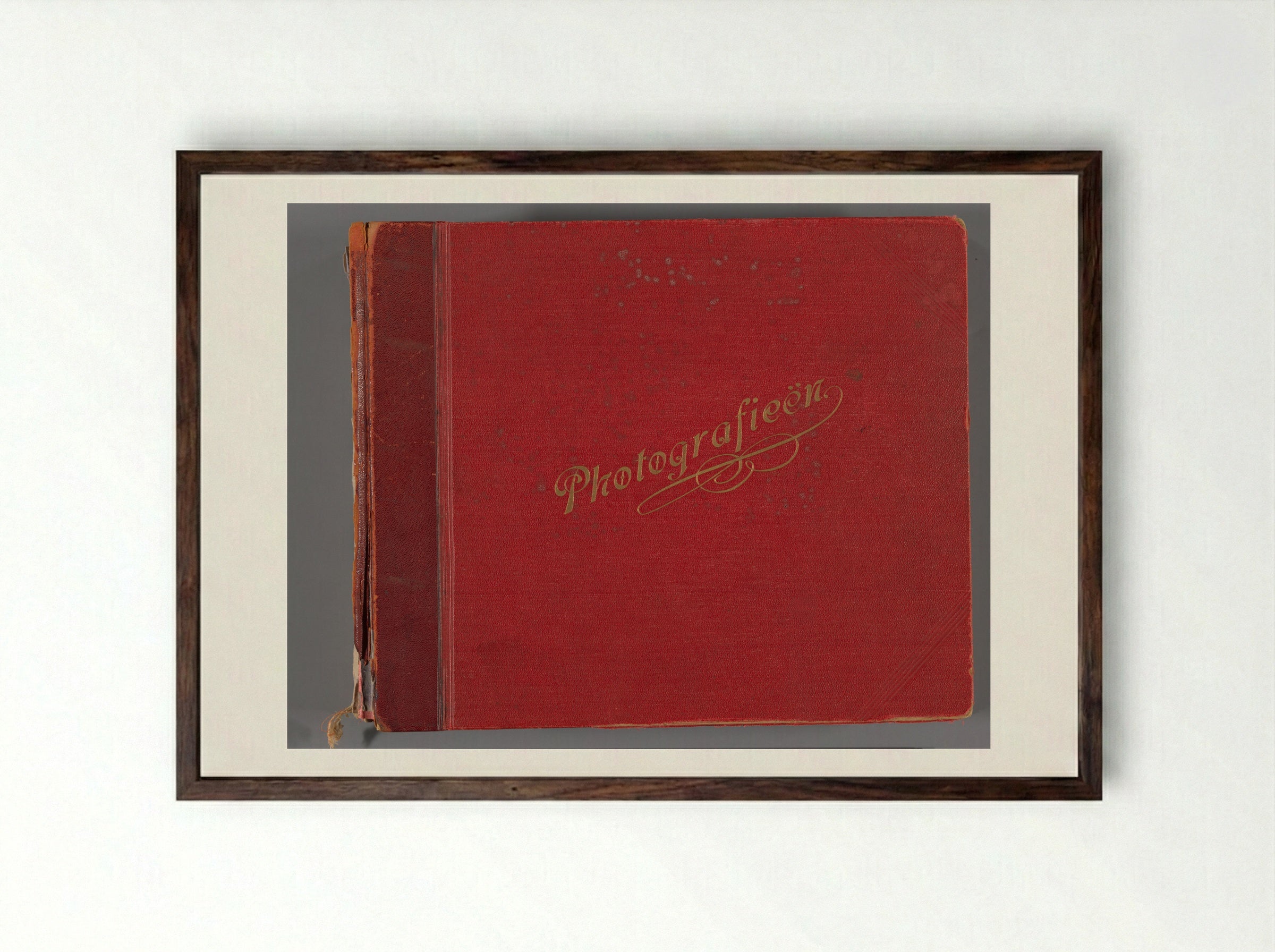 Untitled (Photo Album Cover, 1938-1939) - Eva Charlotte Pennink-Boelen - Framed Print Dark Wood