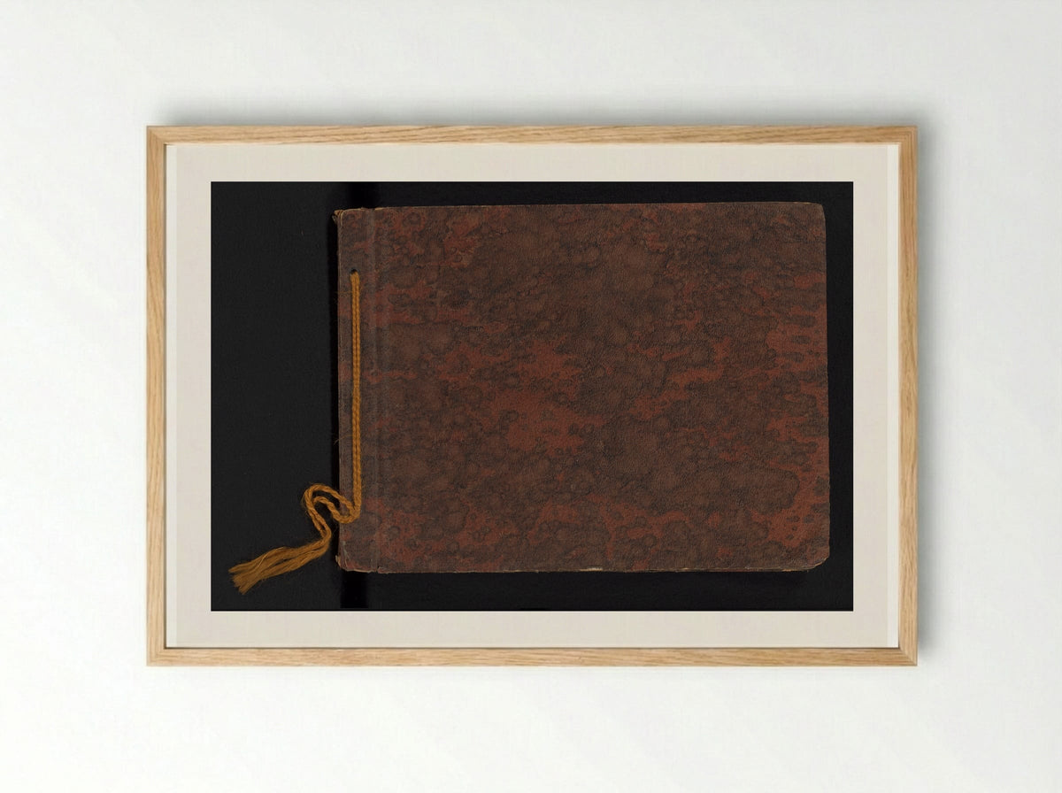 Untitled (Photo Album Cover with Marbled Texture) - Solis Prints - Framed Print Wood