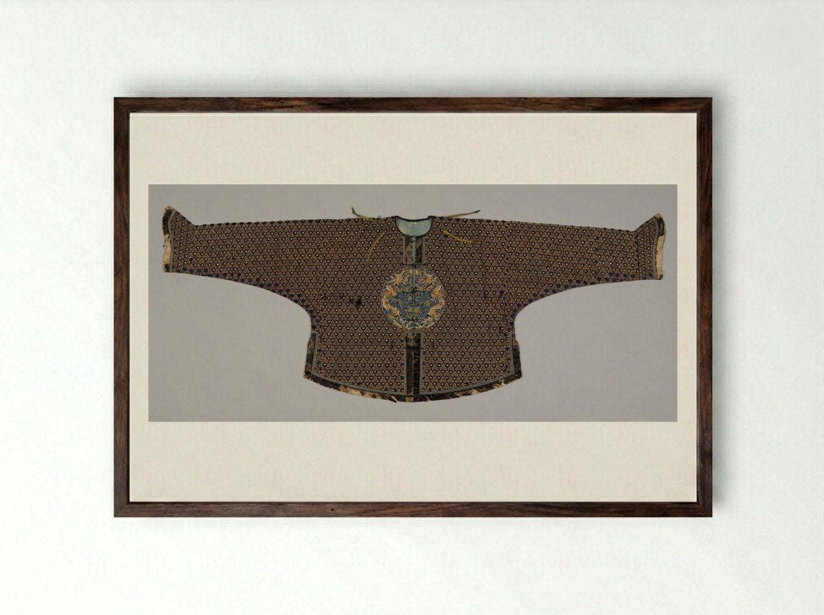 Untitled (Qing Dynasty Embroidered Jacket) - Fine Art Print - Framed Print Dark Wood