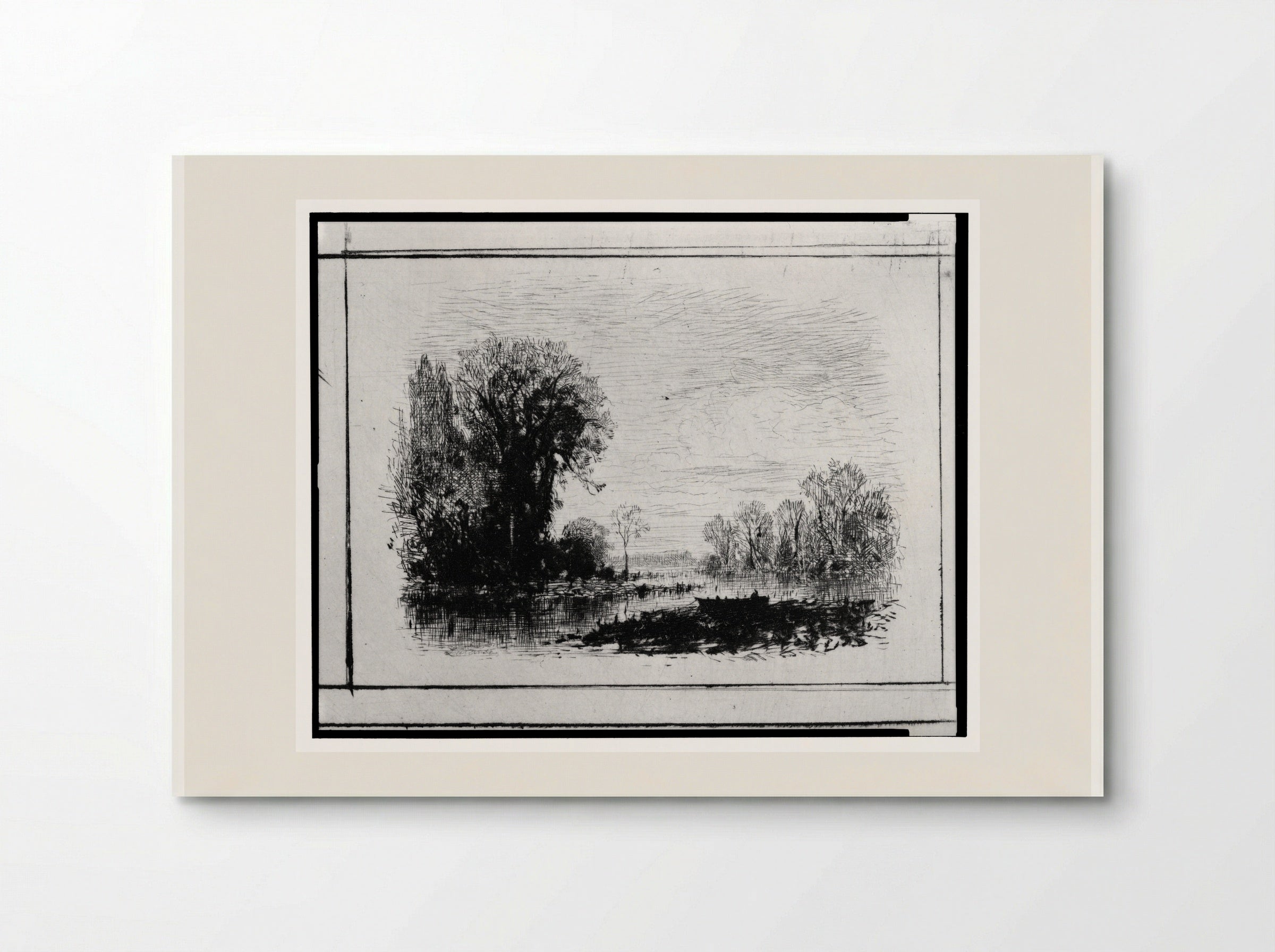 Untitled (River Scene with Boat) - Maxime Lalanne - Poster
