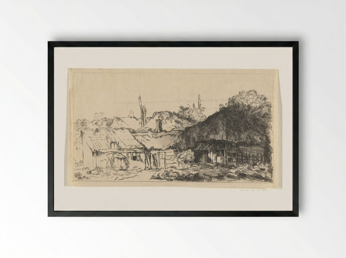 Untitled (Rural Farmstead) - Henry Louis Basan - Framed Print Black