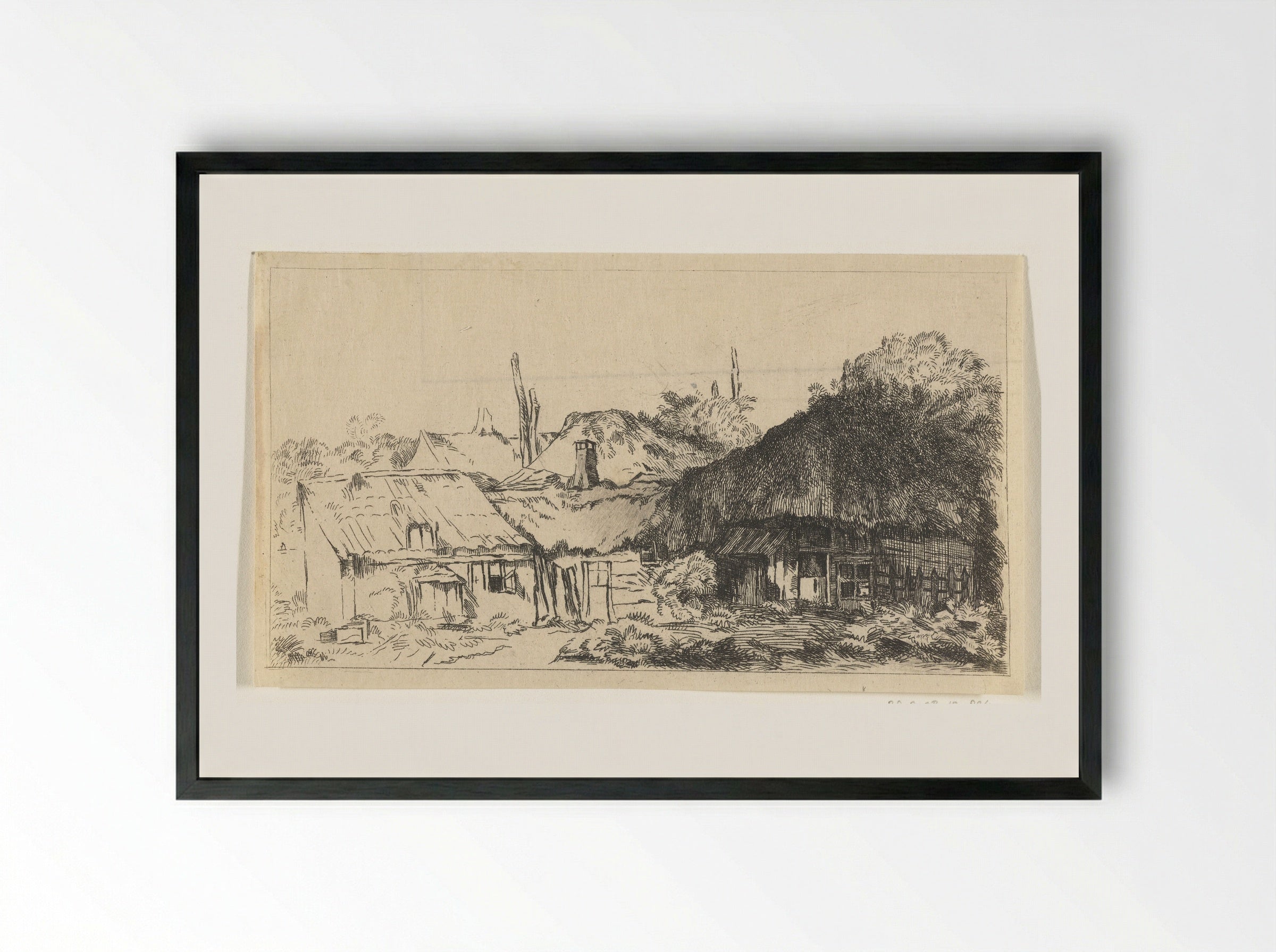 Untitled (Rural Farmstead) - Henry Louis Basan - Framed Print Black