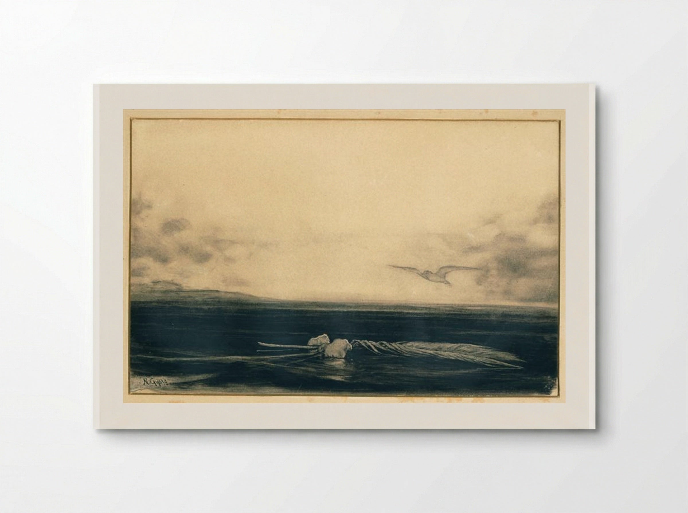 Untitled (Seascape with Feather) - Nikolaos Gyzis - Poster