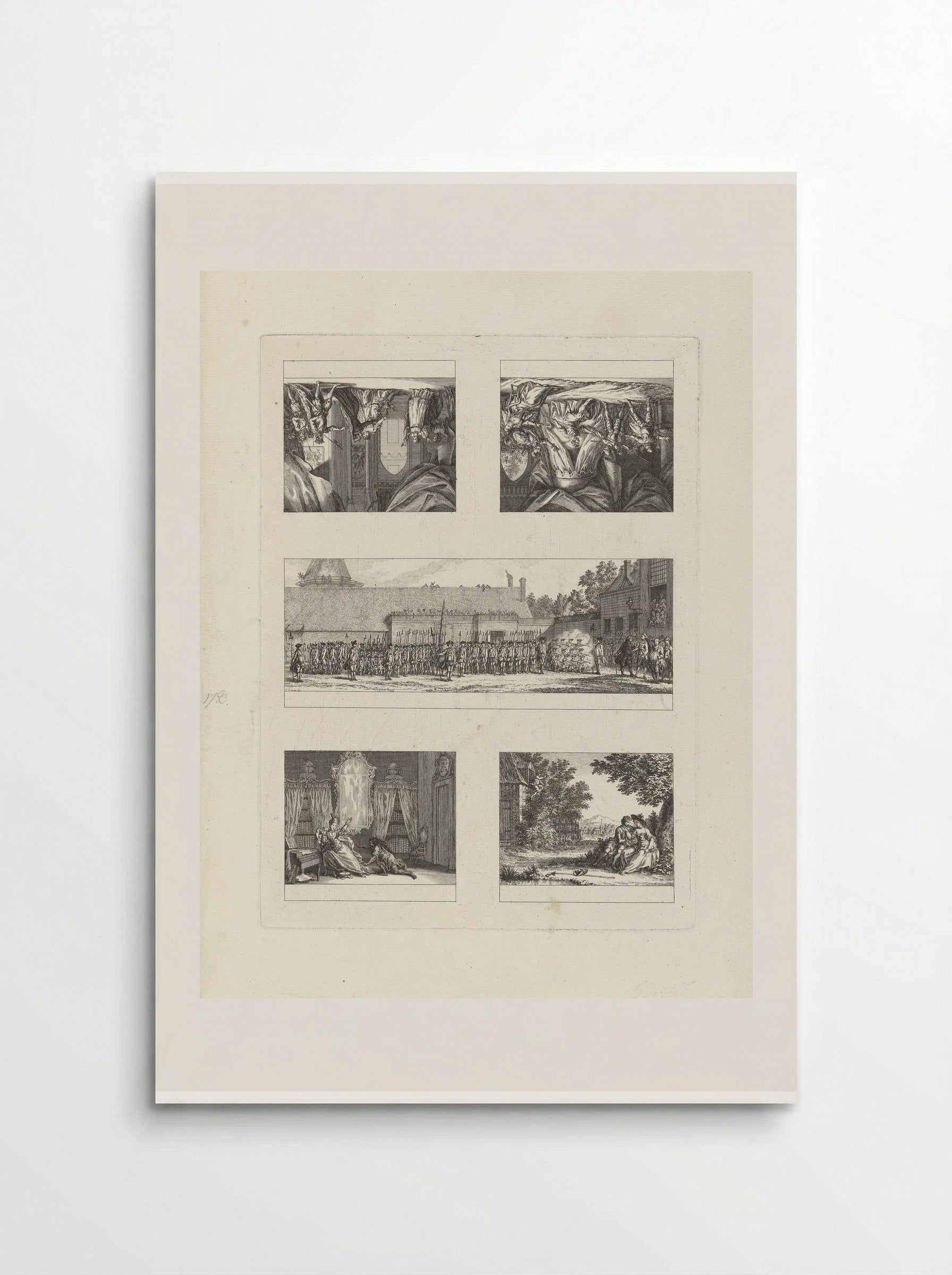 Untitled (Sheet with Five Scenes) - Cornelis Brouwer - Poster