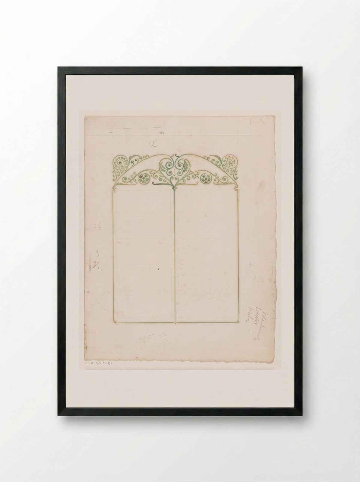 Untitled (Signature Sheet with Scrollwork Ornaments) - Reinier Willem Petrus de Vries - Framed Print Black