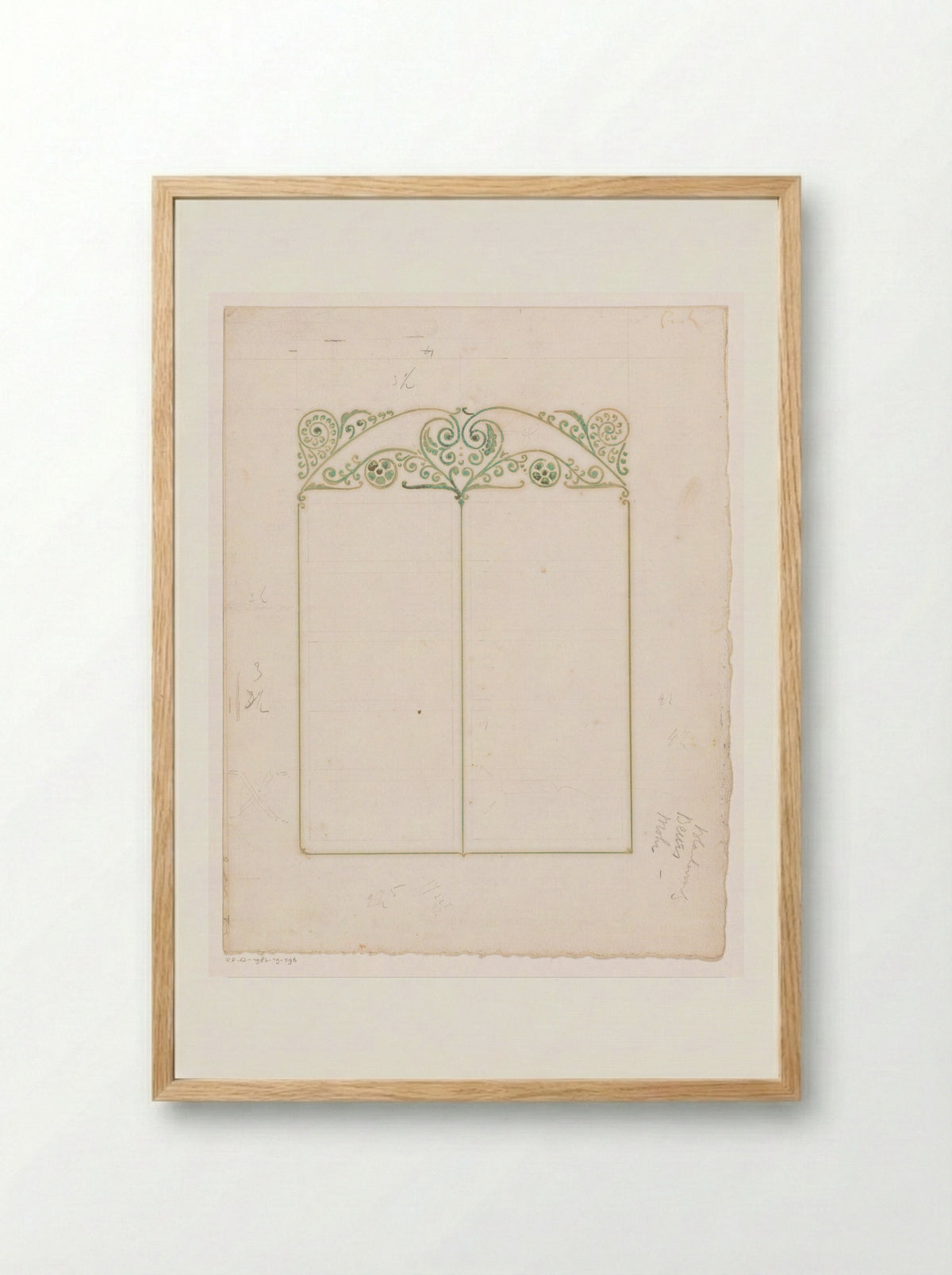 Untitled (Signature Sheet with Scrollwork Ornaments) - Reinier Willem Petrus de Vries - Framed Print Wood