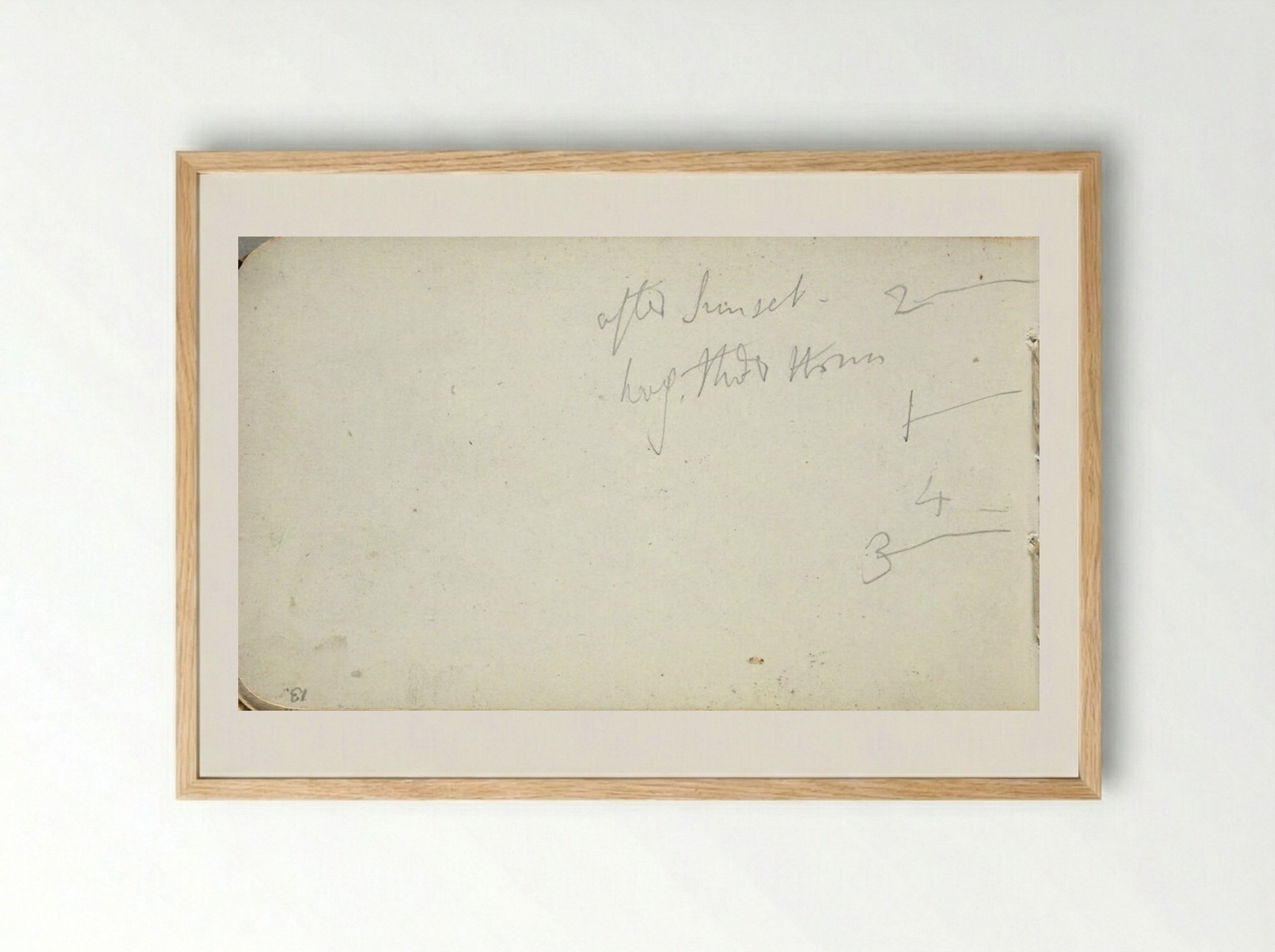 Untitled (Sketchbook Page with Notes) - Frederic Leighton - Framed Print Wood
