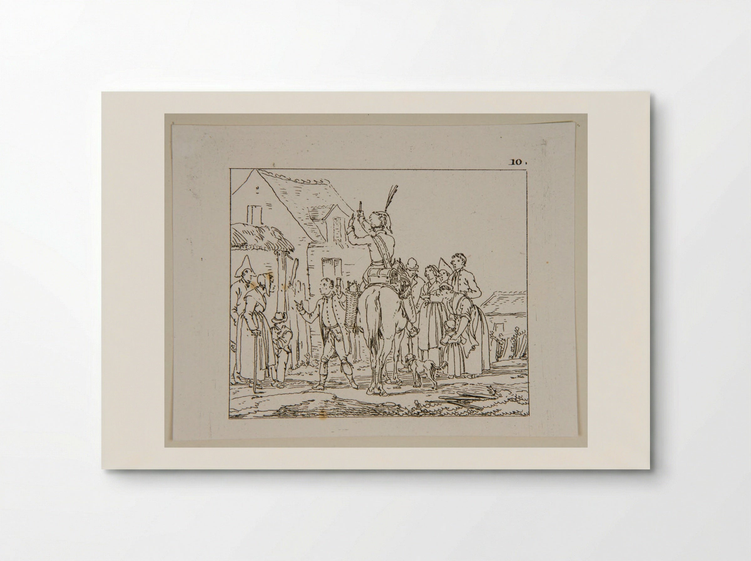 Untitled (Soldier on Horseback with Villagers) - Jacques-Francois-Joseph Swebach - Poster