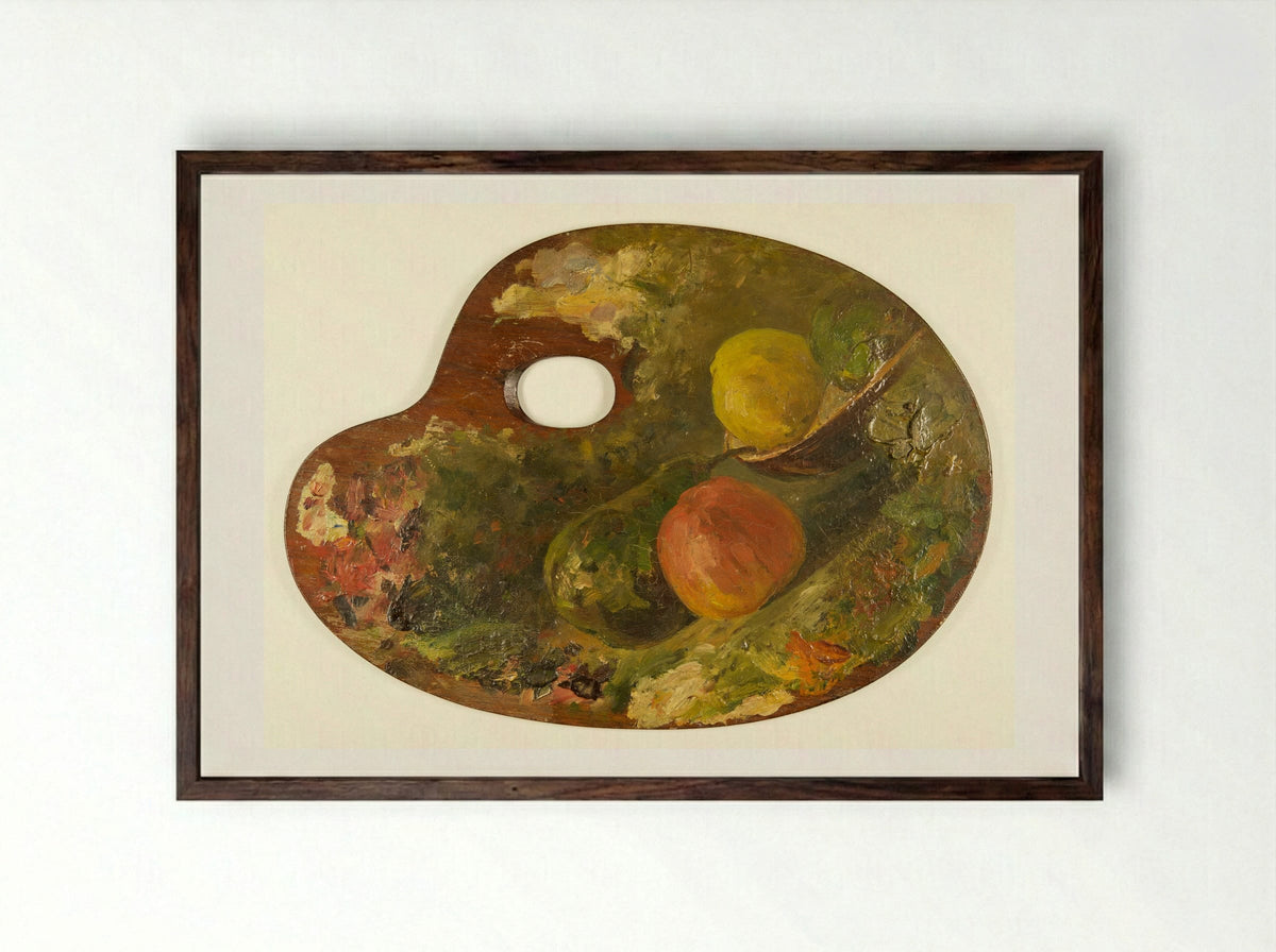 Untitled (Still Life on Artist's Palette) - Carel Nicolaas Storm van 's-Gravesande - Framed Print Dark Wood