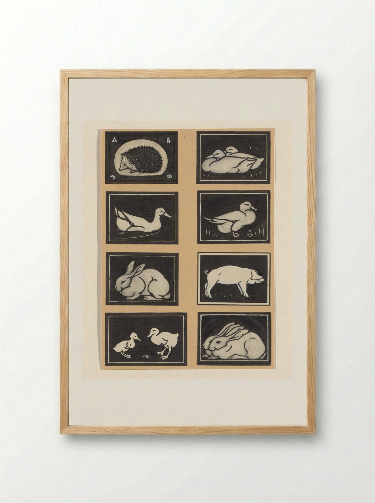 Untitled (Studies of Animals) - Julie de Graag - Framed Print Wood