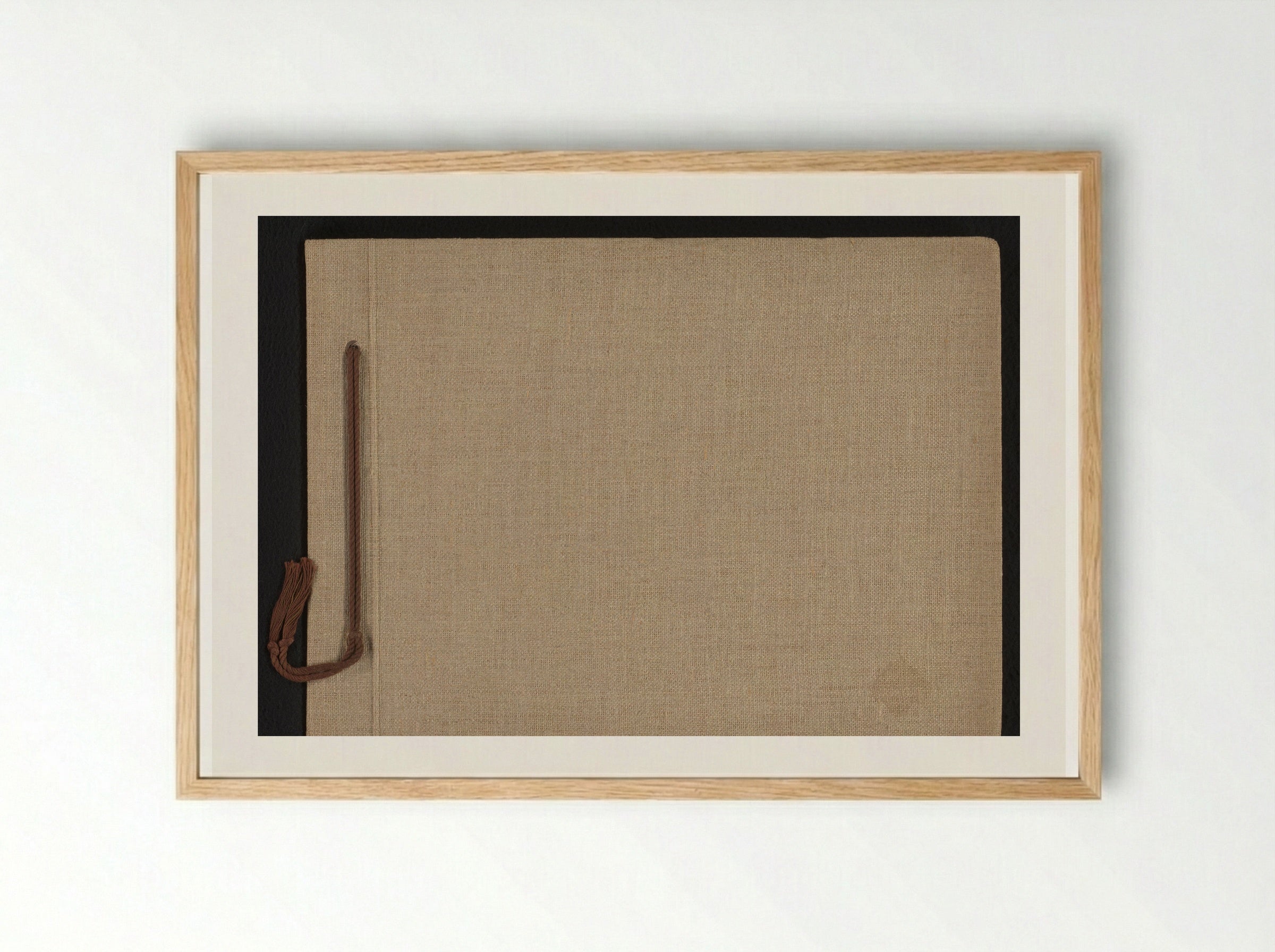 Untitled (Textile Album Cover, Linen and Cord) - Solis Prints - Framed Print Wood